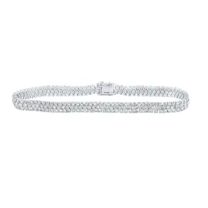 14kt White Gold Womens Round Diamond Tennis Bracelet 5-7/8 Cttw