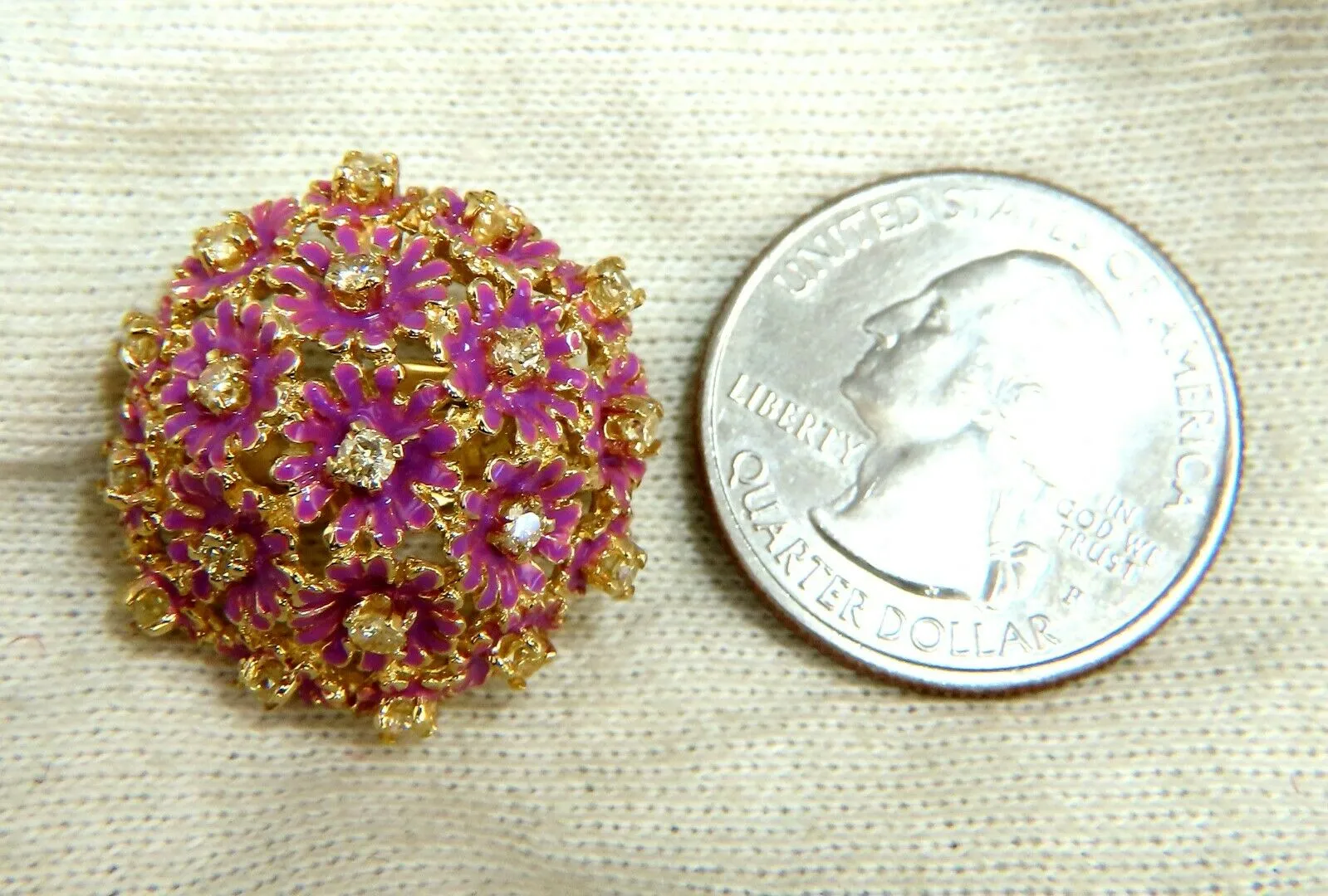 1.52ct Natural Fancy Yellow Diamonds Floral Dome Cluster Clip Earrings 14 Karat