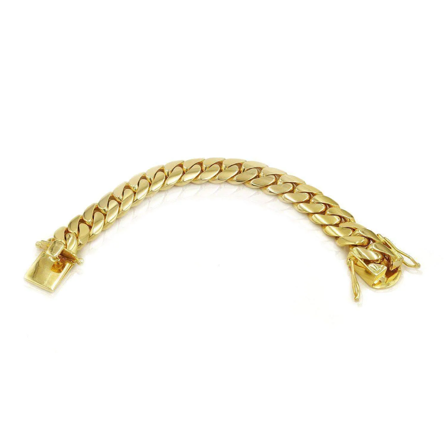 16mm Solid Cuban Link Bracelet in 14K Yellow Gold