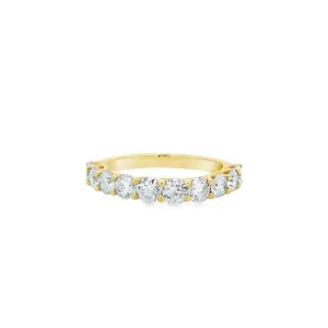18ct Yellow Gold Round Lab Grown Diamond Claw Set Eternity Wedding Band TDW= 1.60ct