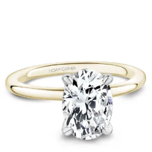 18K Gold Oval Engagement Ring