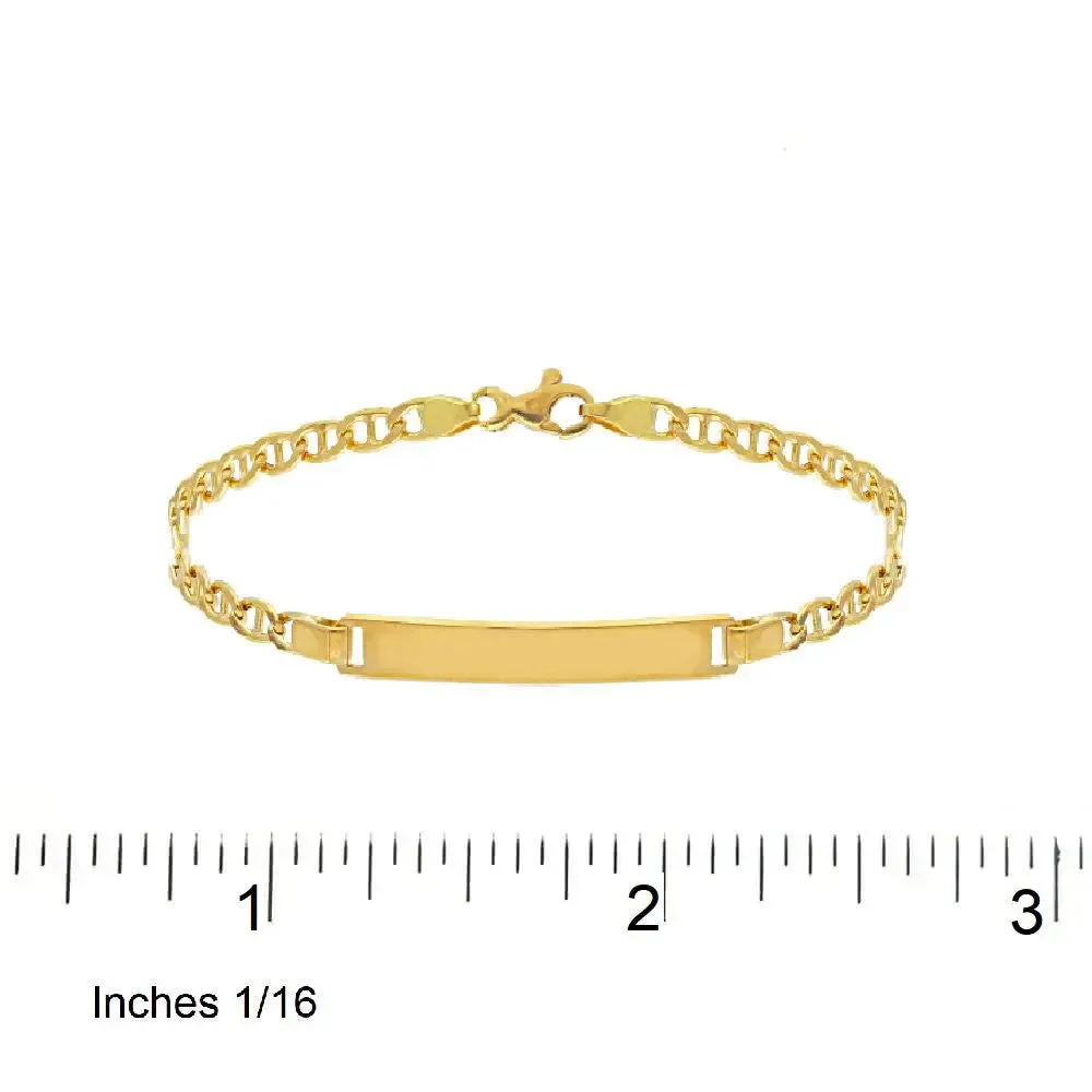 18k Solid Yellow Gold Marine Link light Id Bracelet