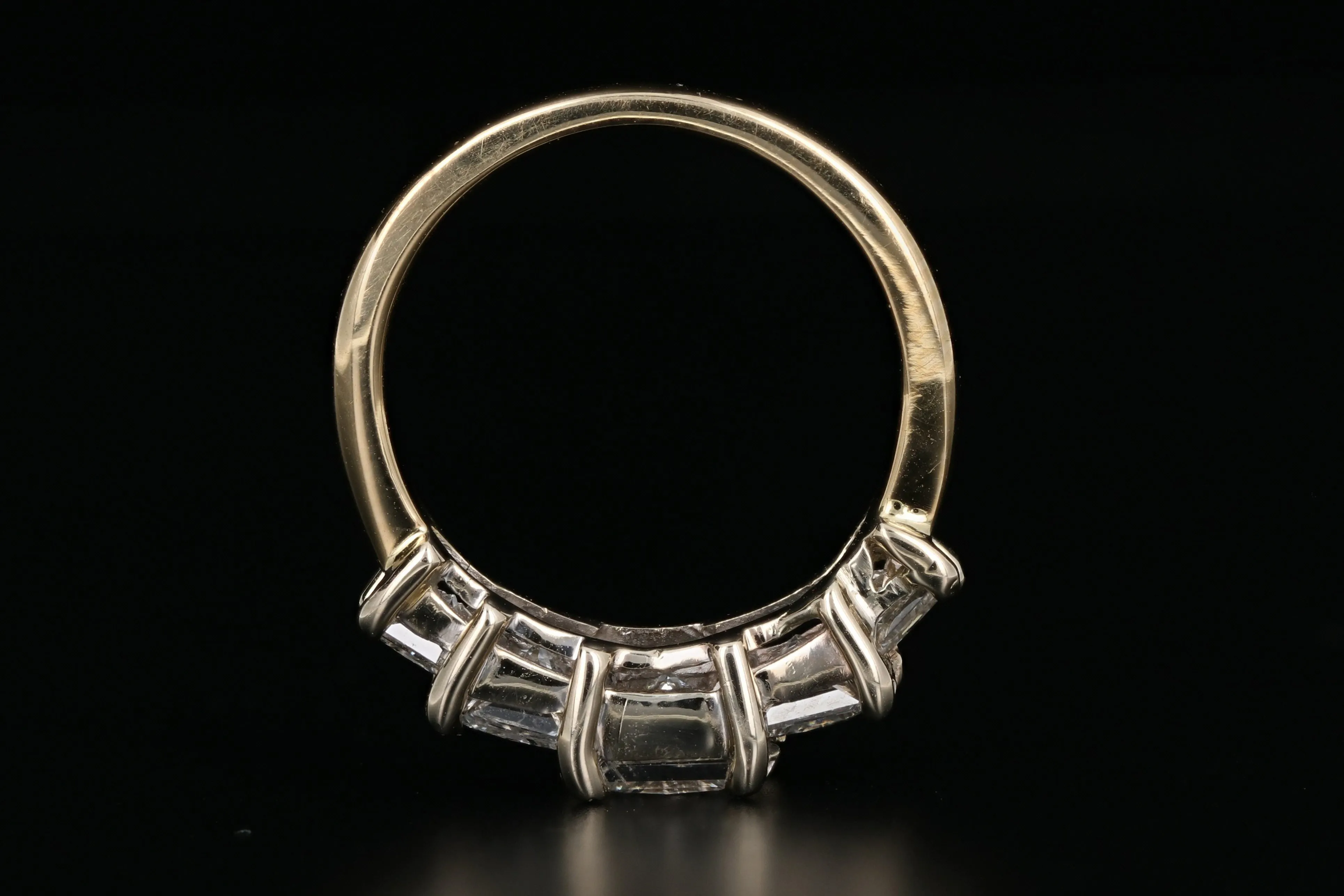 18K White & Yellow Gold Princess Cut .56 CTR Diamond 1 CTW Diamond Ring