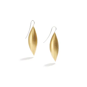 18K Yellow Gold Cocoon Pendant Earrings~50mm