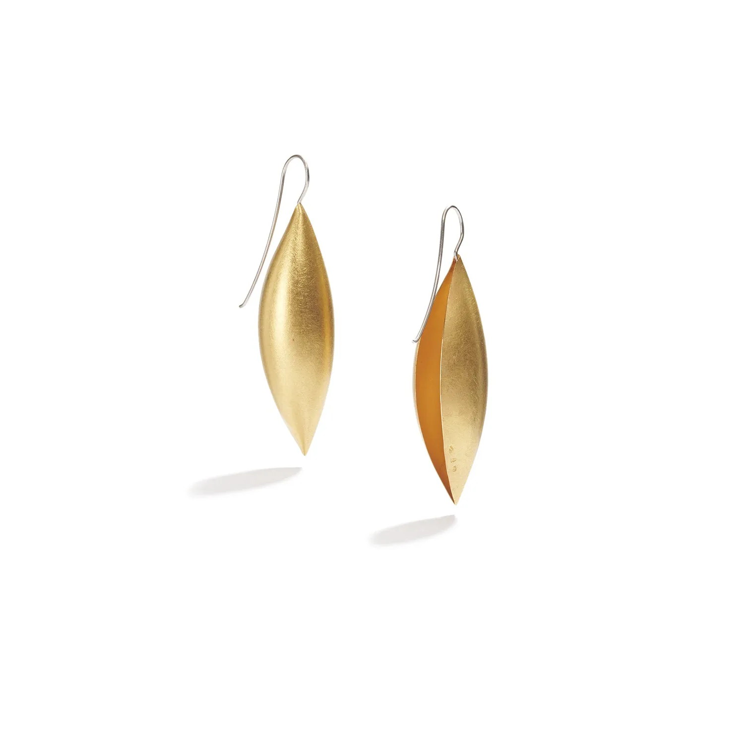 18K Yellow Gold Cocoon Pendant Earrings~50mm