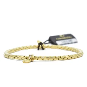 18KT Yellow Gold Chimento Stretch Heart Charm Bracelet