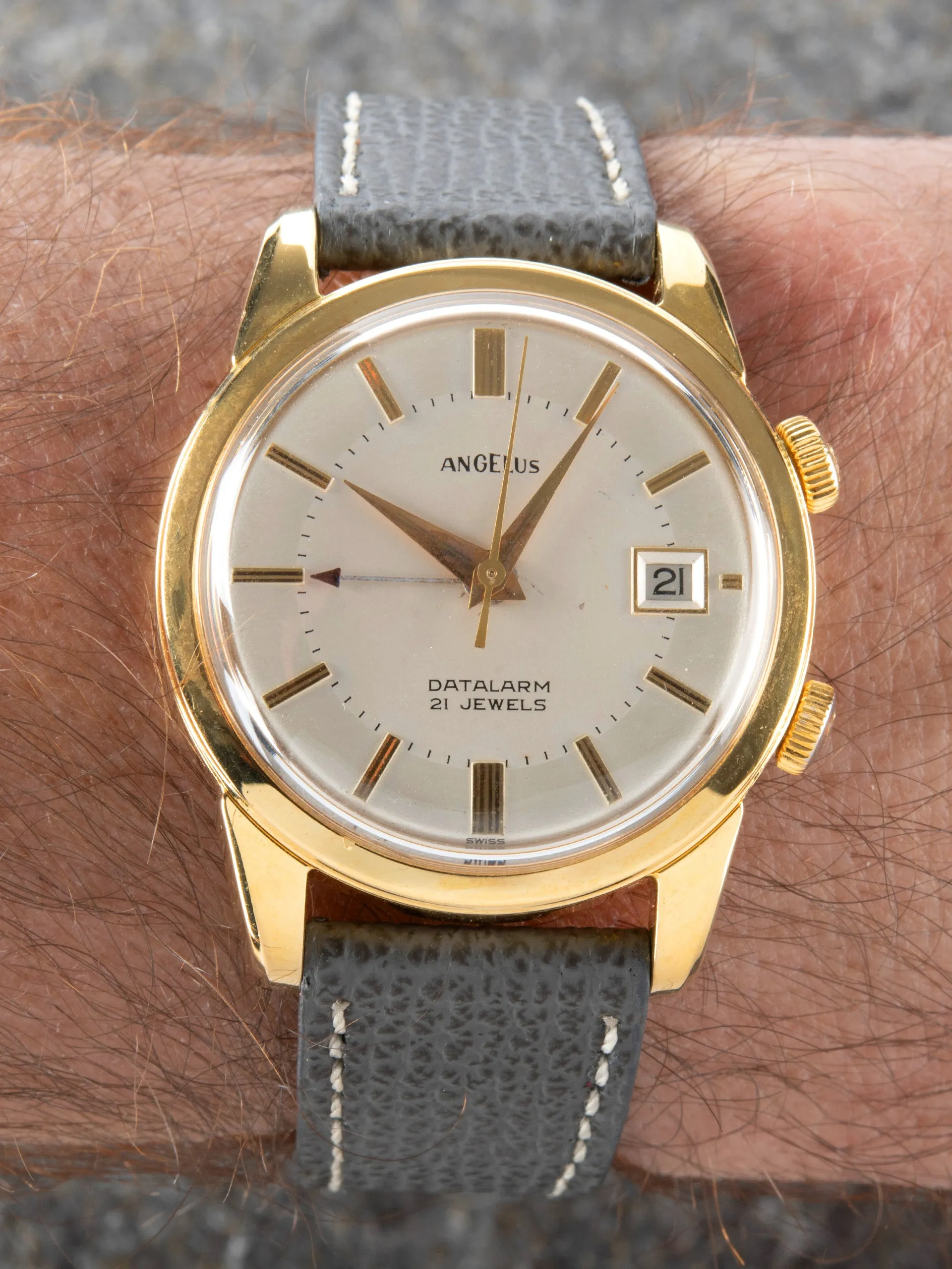 1960s Angelus Alarm (Ref. 10/118) "Gold Plated"