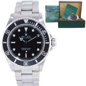 1999 Rolex Submariner No-Date 2 line dial 14060 Steel Black 40mm Watch Box