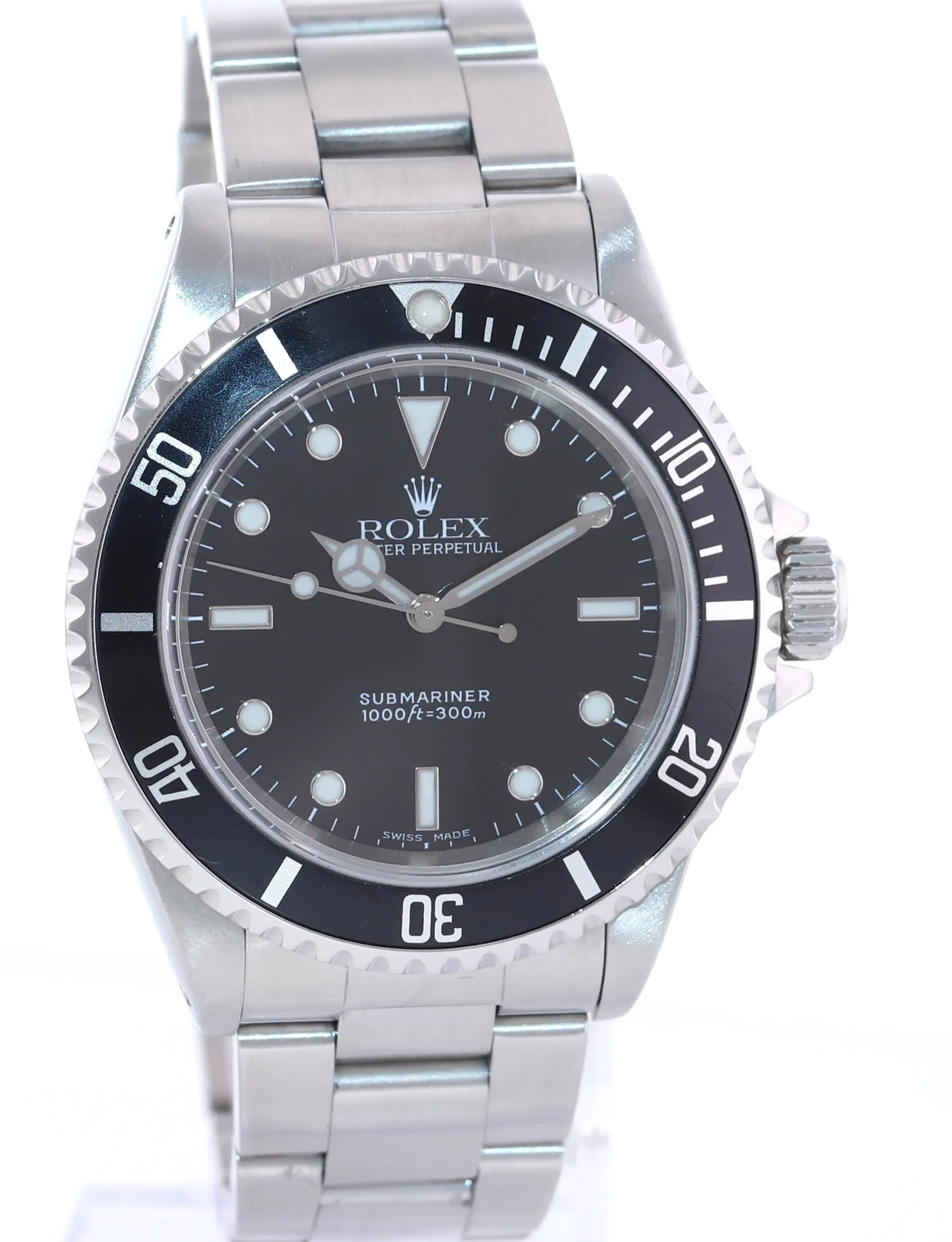 1999 Rolex Submariner No-Date 2 line dial 14060 Steel Black 40mm Watch Box