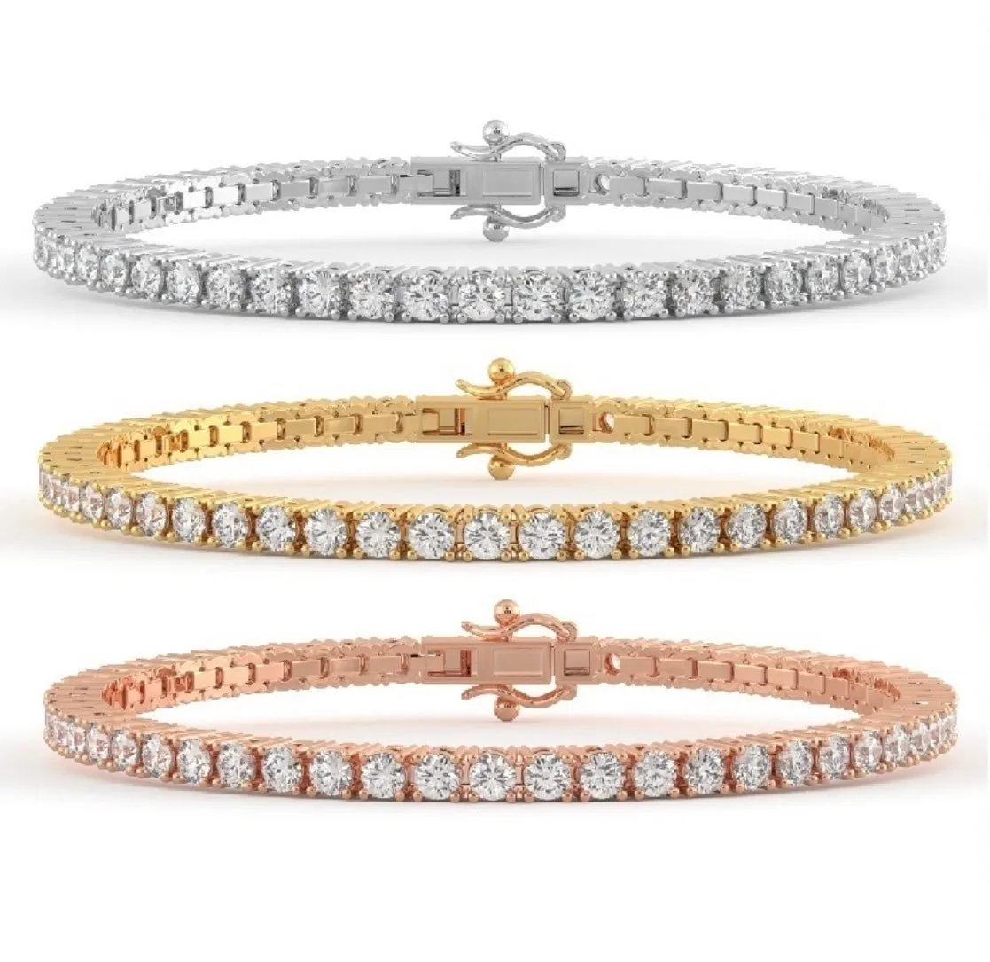 2 Carat 14k Gold Moissanite Tennis Bracelet