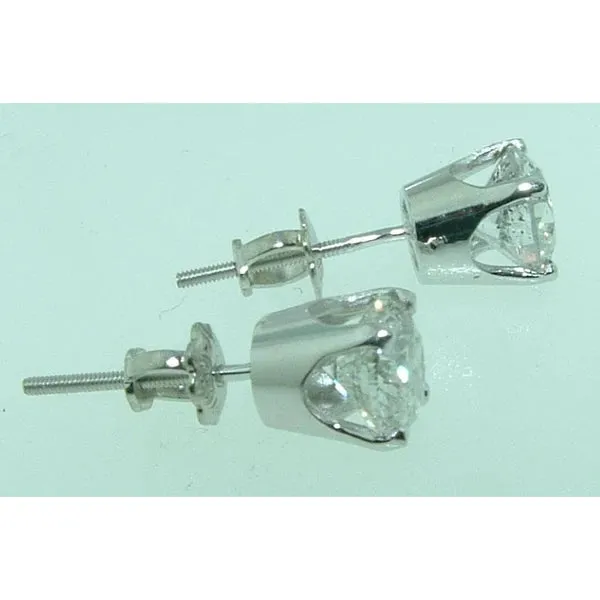 2 Carats Natural Earth Mined Diamond Studs Earrings Crown Setting Women Jewelry Round