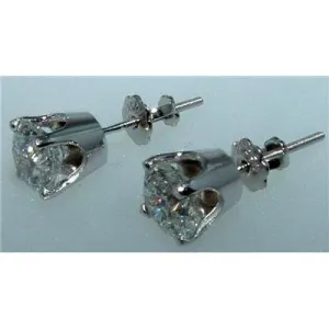 2 Carats Natural Earth Mined Diamond Studs Earrings Crown Setting Women Jewelry Round
