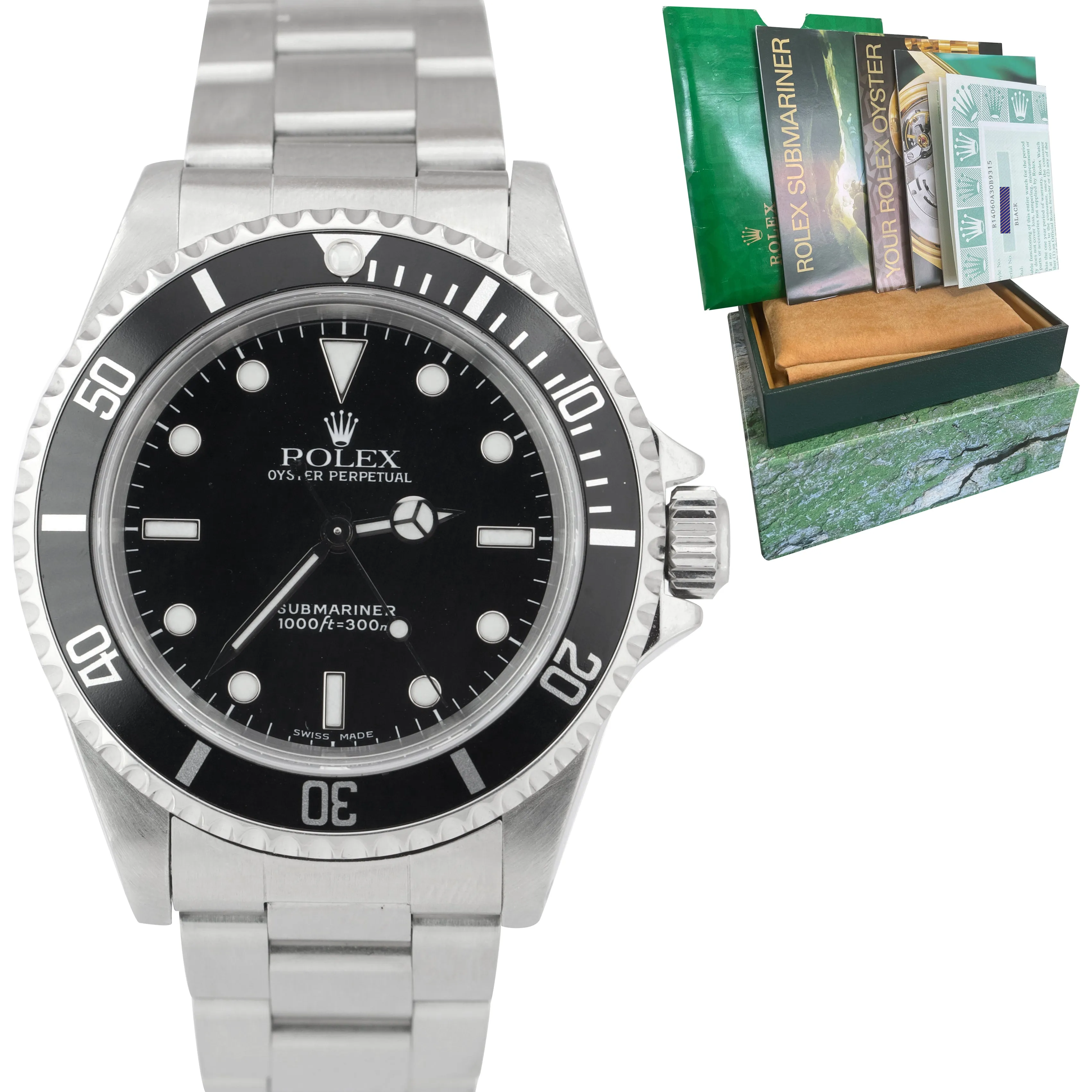 2000 Rolex Submariner No-Date Stainless Steel 40mm Black Oyster Watch 14060 B P