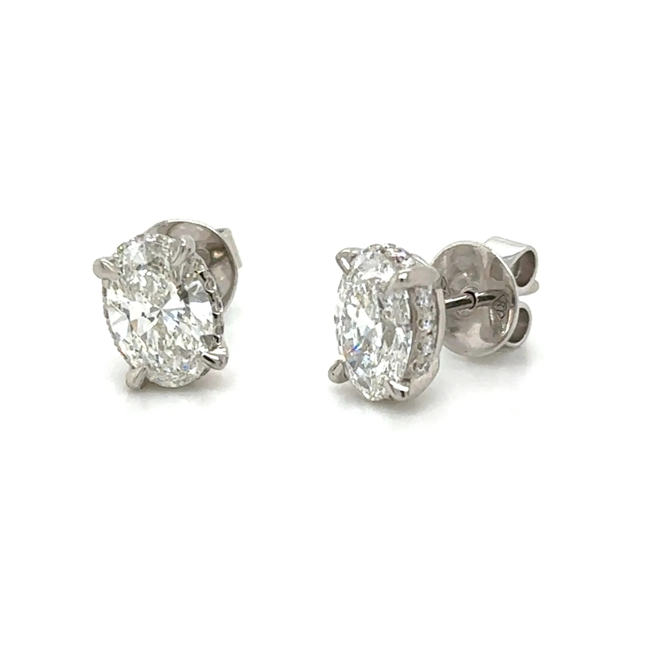 2.00ct tw Perfect Match Oval-cut Lab-grown Diamond Stud Earrings