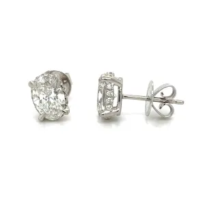 2.00ct tw Perfect Match Oval-cut Lab-grown Diamond Stud Earrings