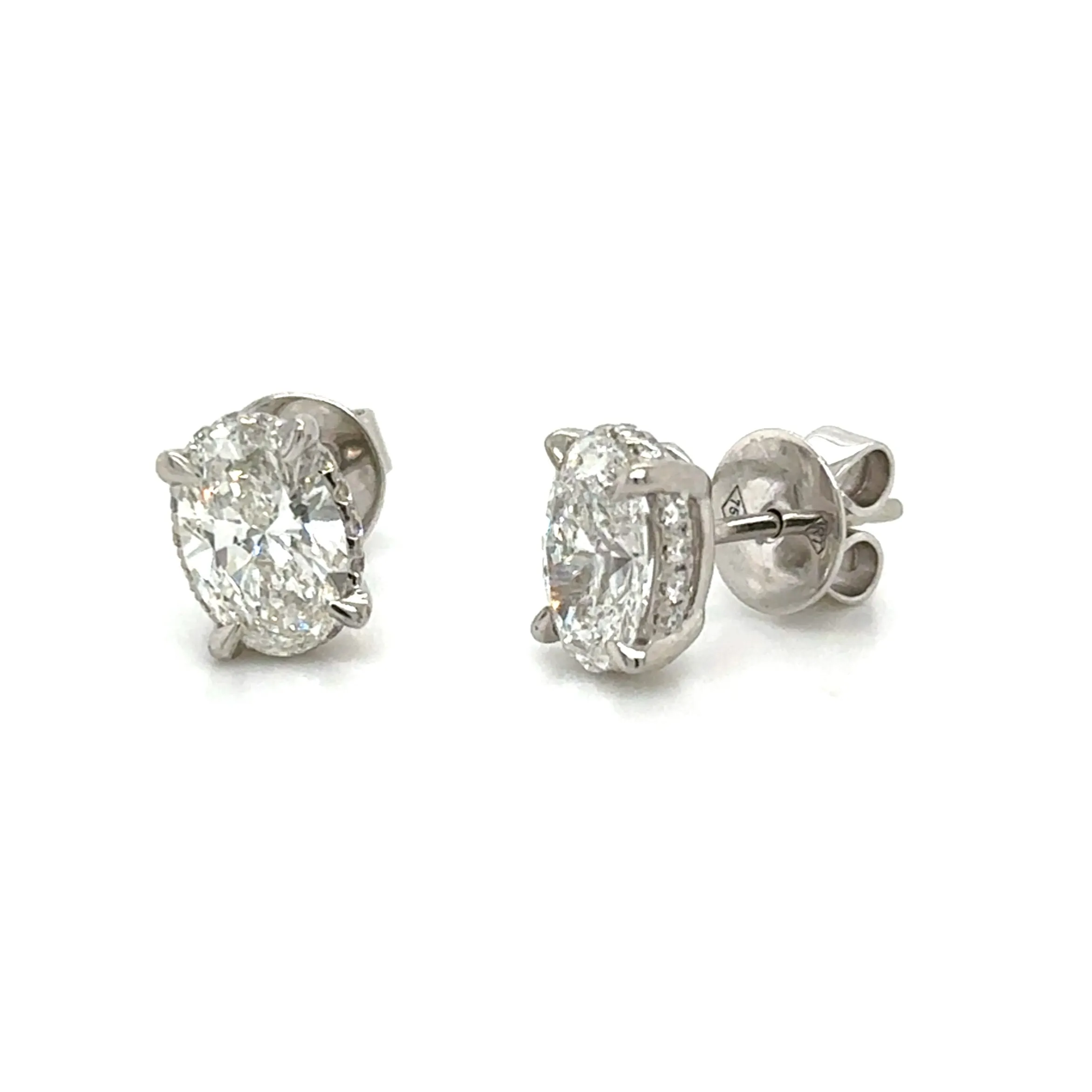2.00ct tw Perfect Match Oval-cut Lab-grown Diamond Stud Earrings
