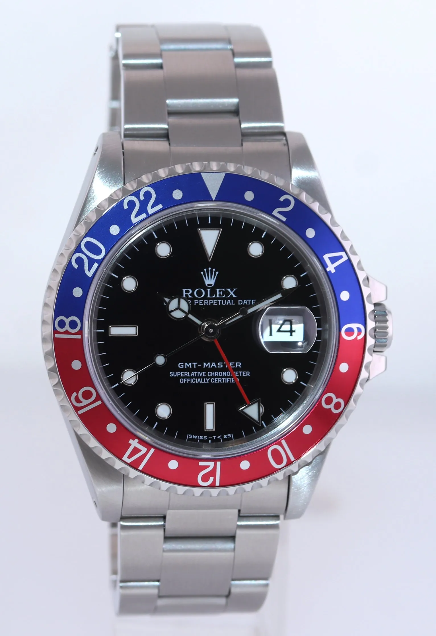 2014 RSC Service Rolex GMT-Master Pepsi Blue Red Steel 16700 Watch Oyster Box