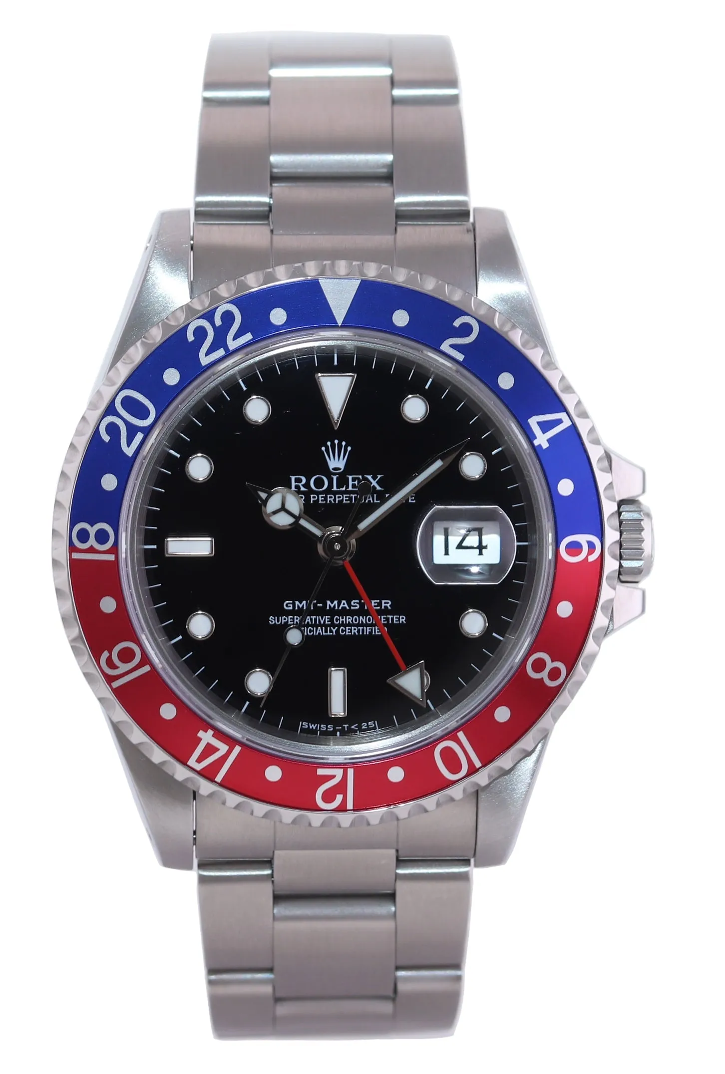 2014 RSC Service Rolex GMT-Master Pepsi Blue Red Steel 16700 Watch Oyster Box