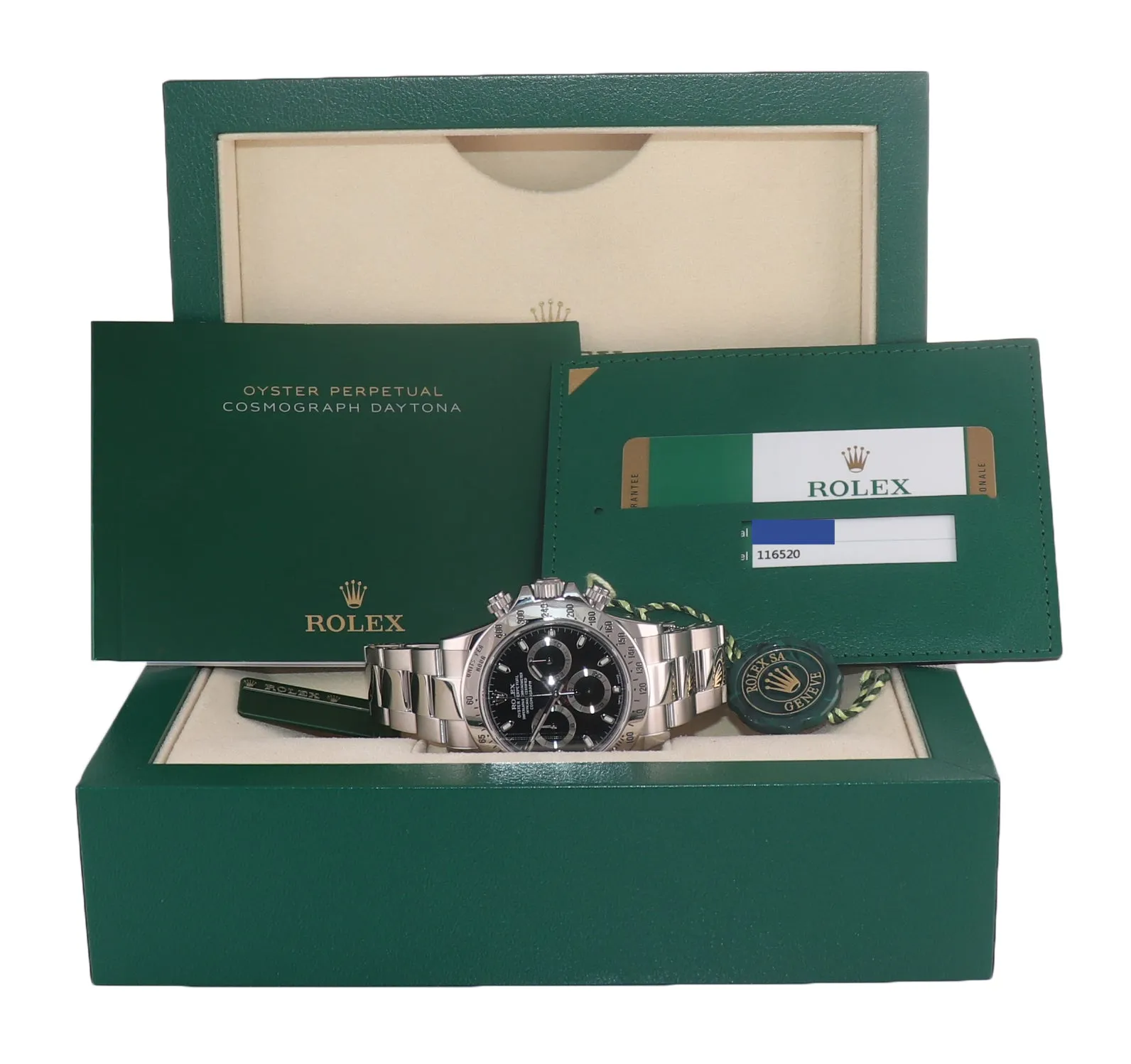 2015 PAPERS CHROMALIGHT Rolex Daytona 116520 Black Steel 40mm Watch Box