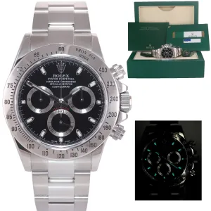 2015 PAPERS CHROMALIGHT Rolex Daytona 116520 Black Steel 40mm Watch Box
