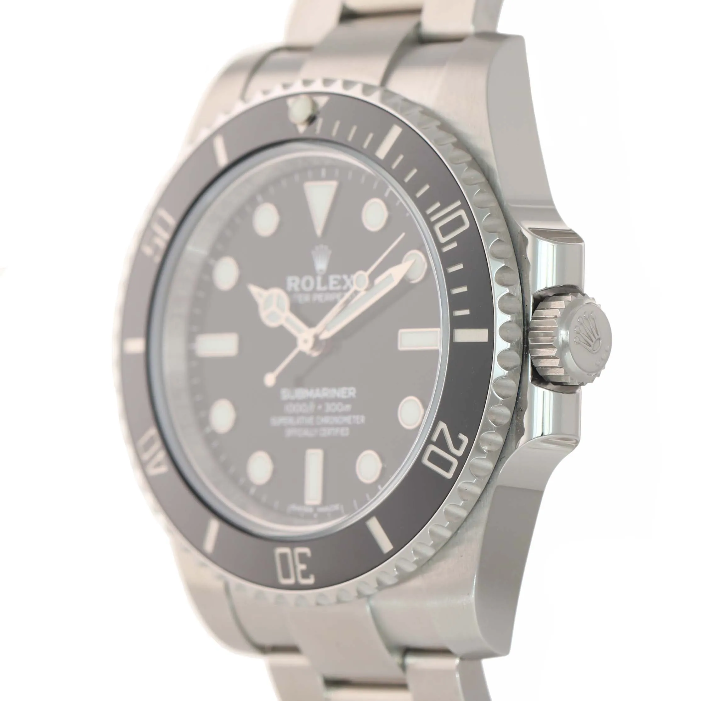 2015 PAPERS Rolex Submariner No-Date 114060 Steel Black Ceramic Watch Box