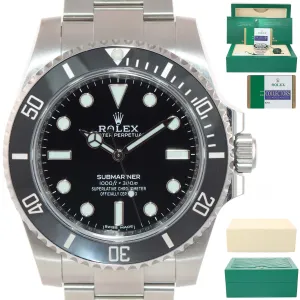 2015 PAPERS Rolex Submariner No-Date 114060 Steel Black Ceramic Watch Box