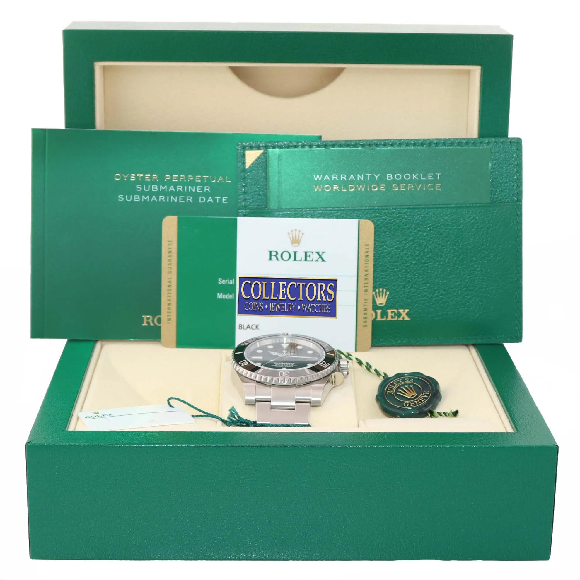 2015 PAPERS Rolex Submariner No-Date 114060 Steel Black Ceramic Watch Box