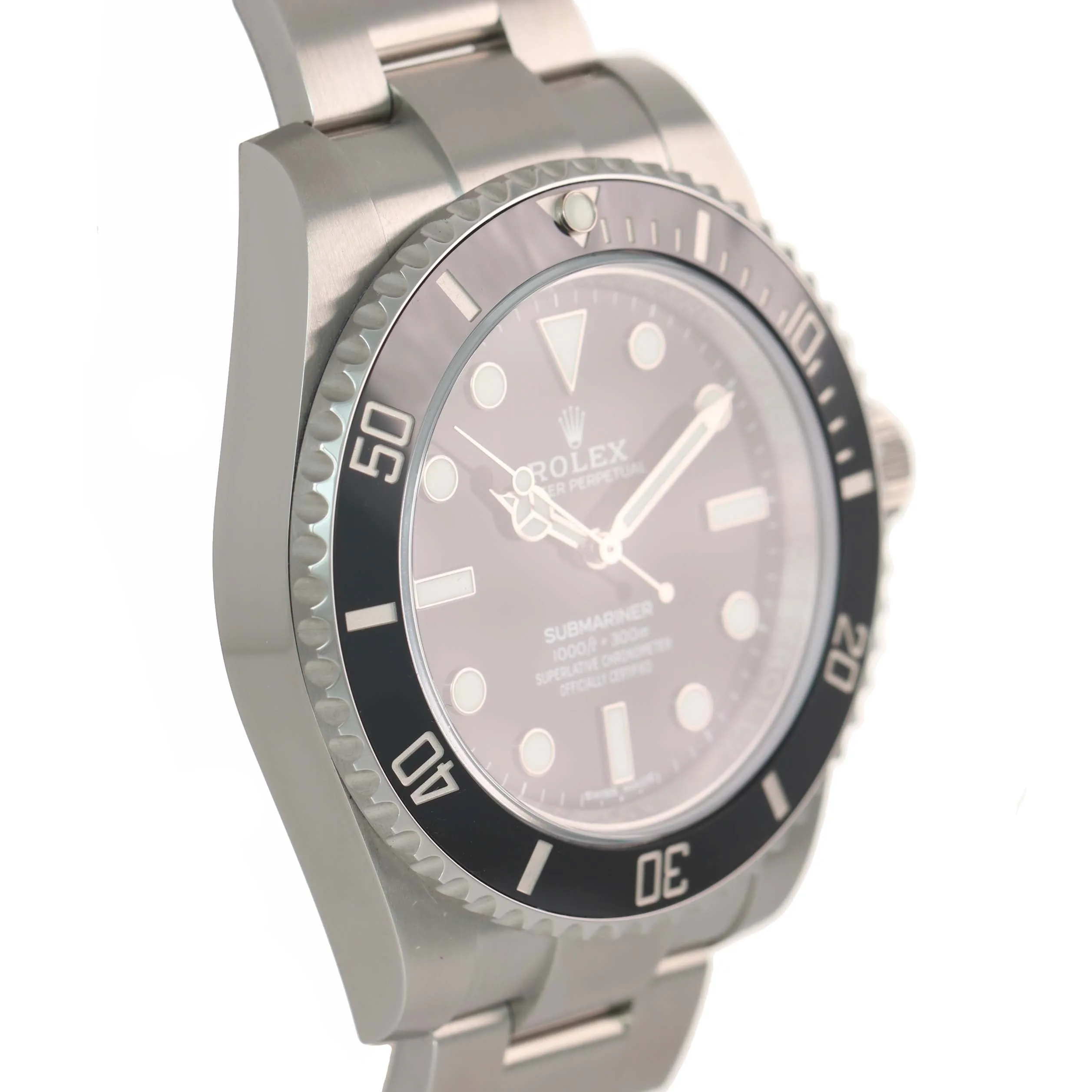 2015 PAPERS Rolex Submariner No-Date 114060 Steel Black Ceramic Watch Box