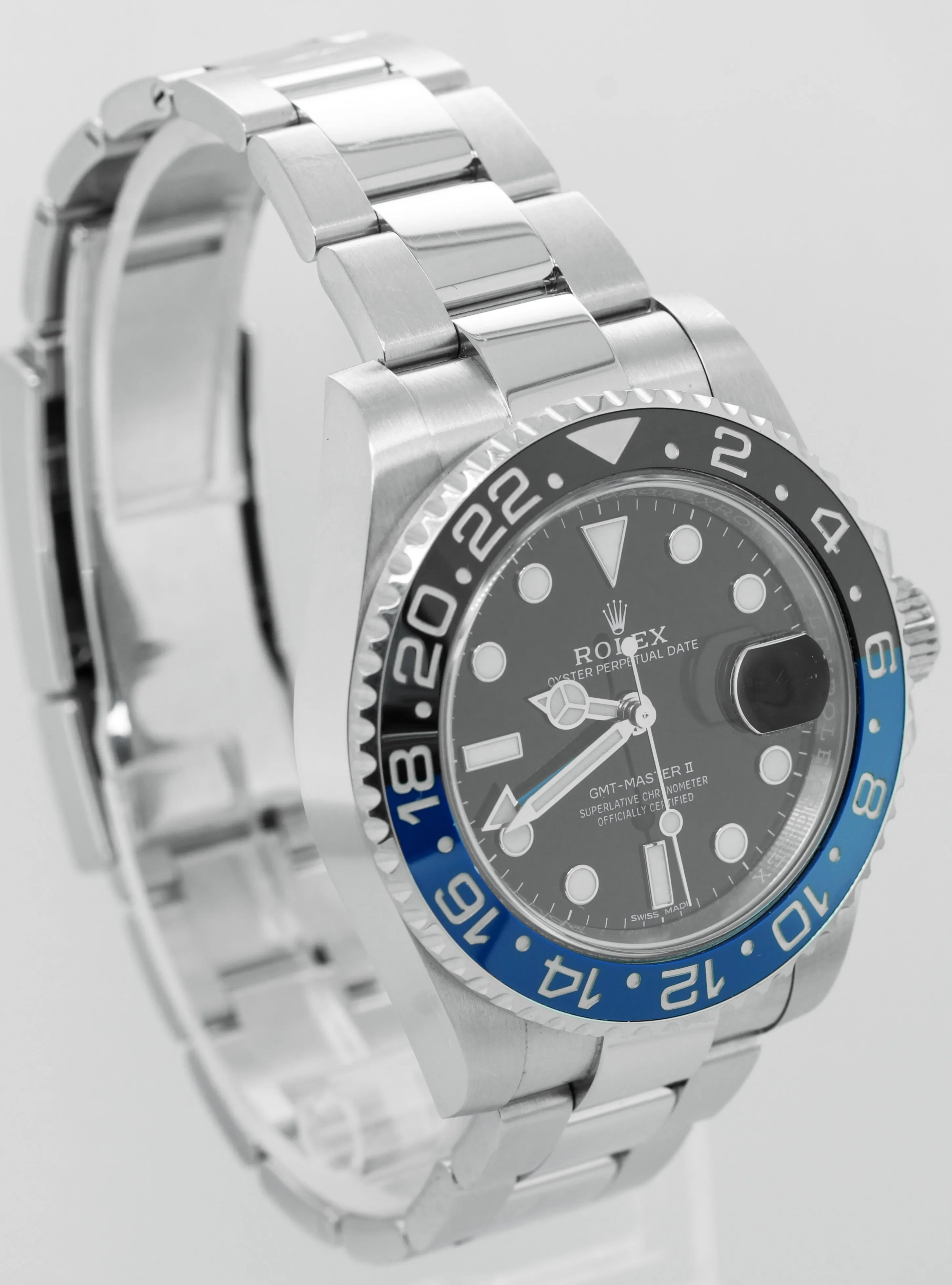2016 UNPOLISHED Rolex GMT-Master II Batman Blue Black 40mm Watch 116710 BLNR B P