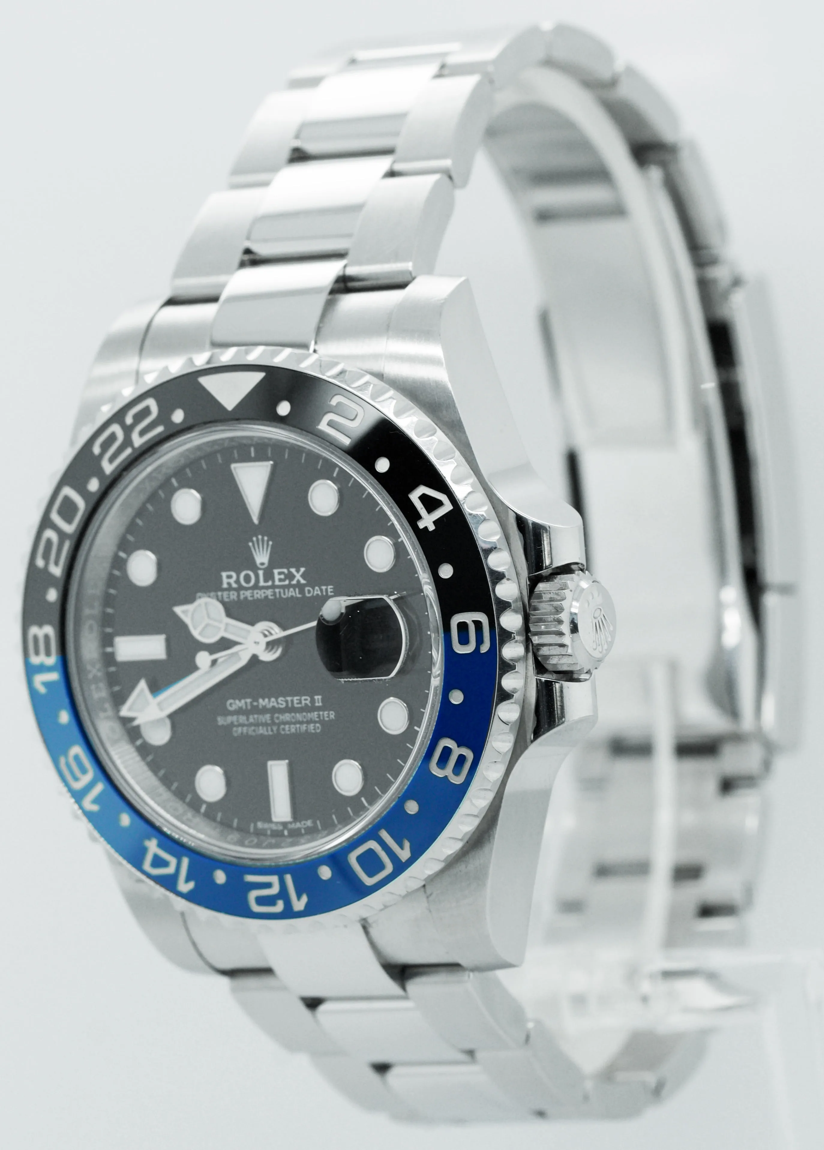 2016 UNPOLISHED Rolex GMT-Master II Batman Blue Black 40mm Watch 116710 BLNR B P