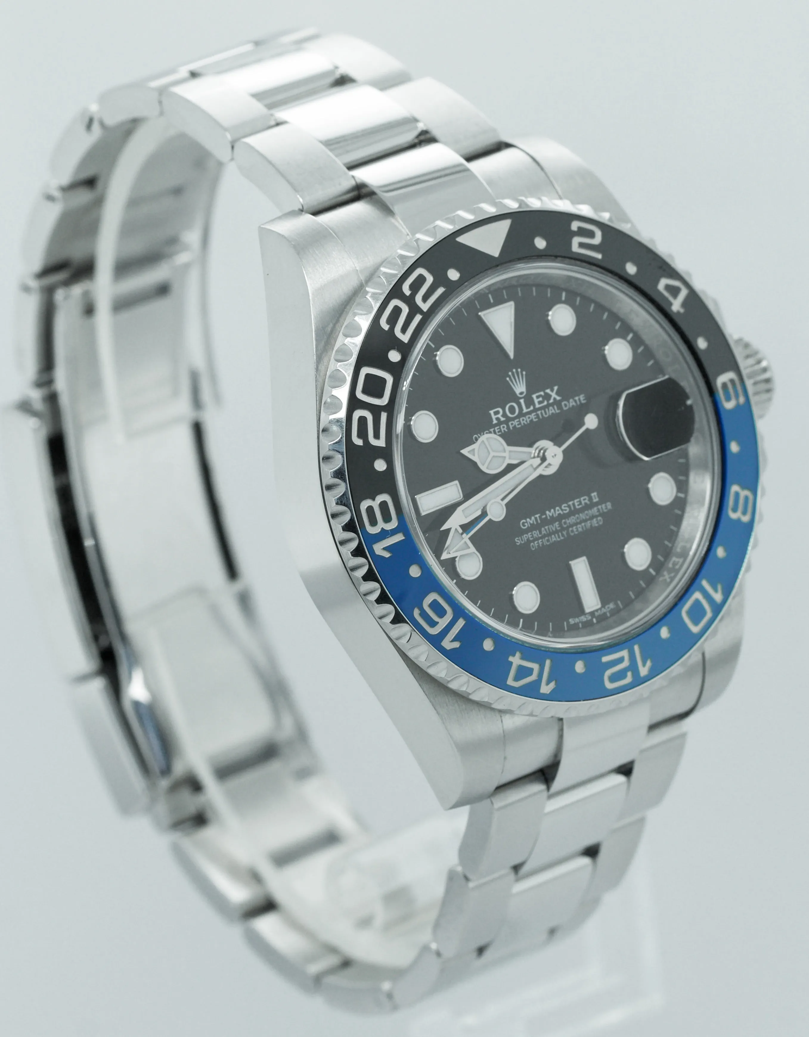 2016 UNPOLISHED Rolex GMT-Master II Batman Blue Black 40mm Watch 116710 BLNR B P
