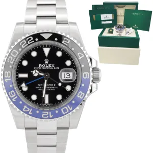 2016 UNPOLISHED Rolex GMT-Master II Batman Blue Black 40mm Watch 116710 BLNR B P