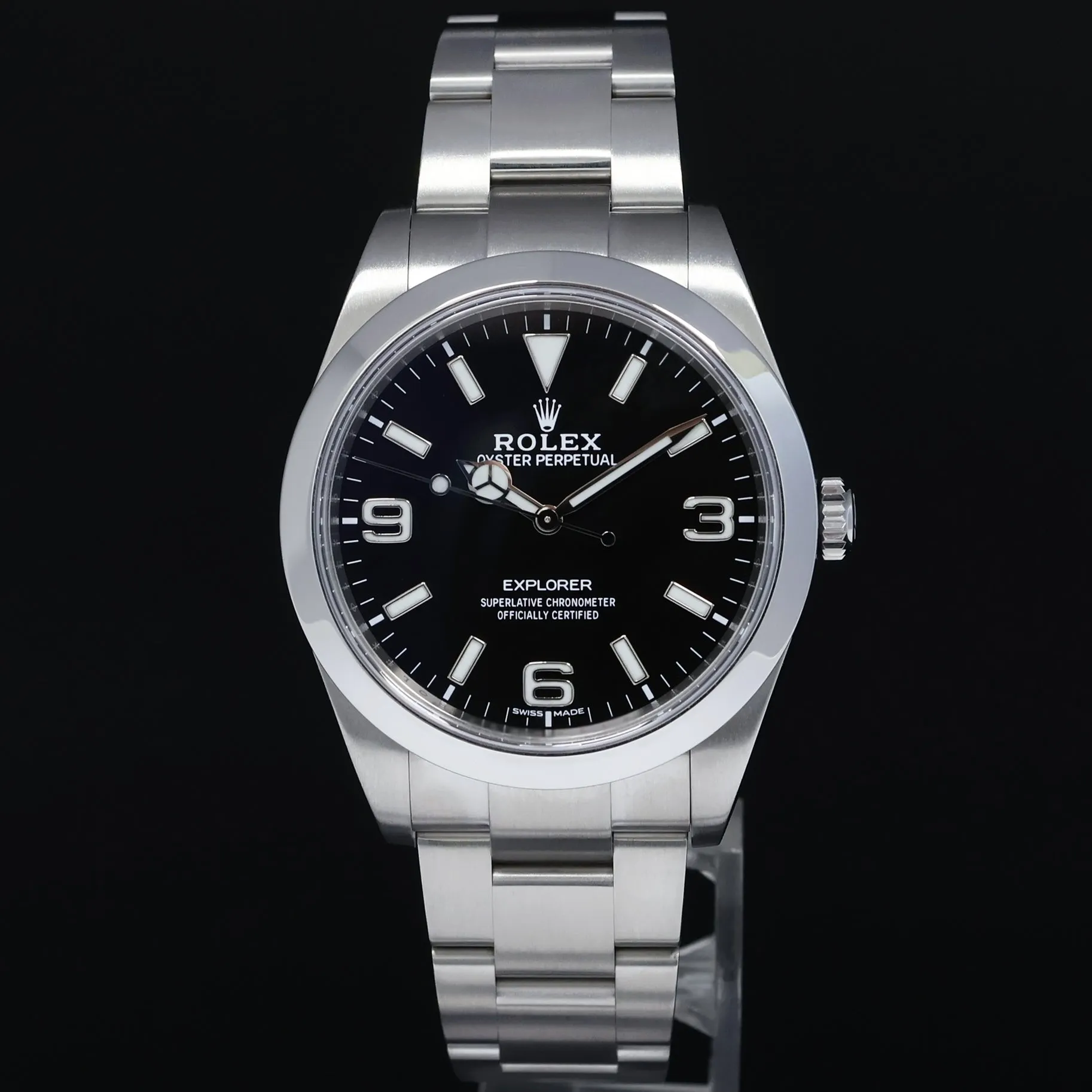 2017 PAPERS Rolex 214270 Explorer Black BLUE LUME 3-6-9 Steel 39mm Watch Box