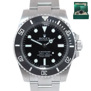 2018 Rolex Submariner No-Date 114060 Steel Black Ceramic Dive 40mm Watch Box