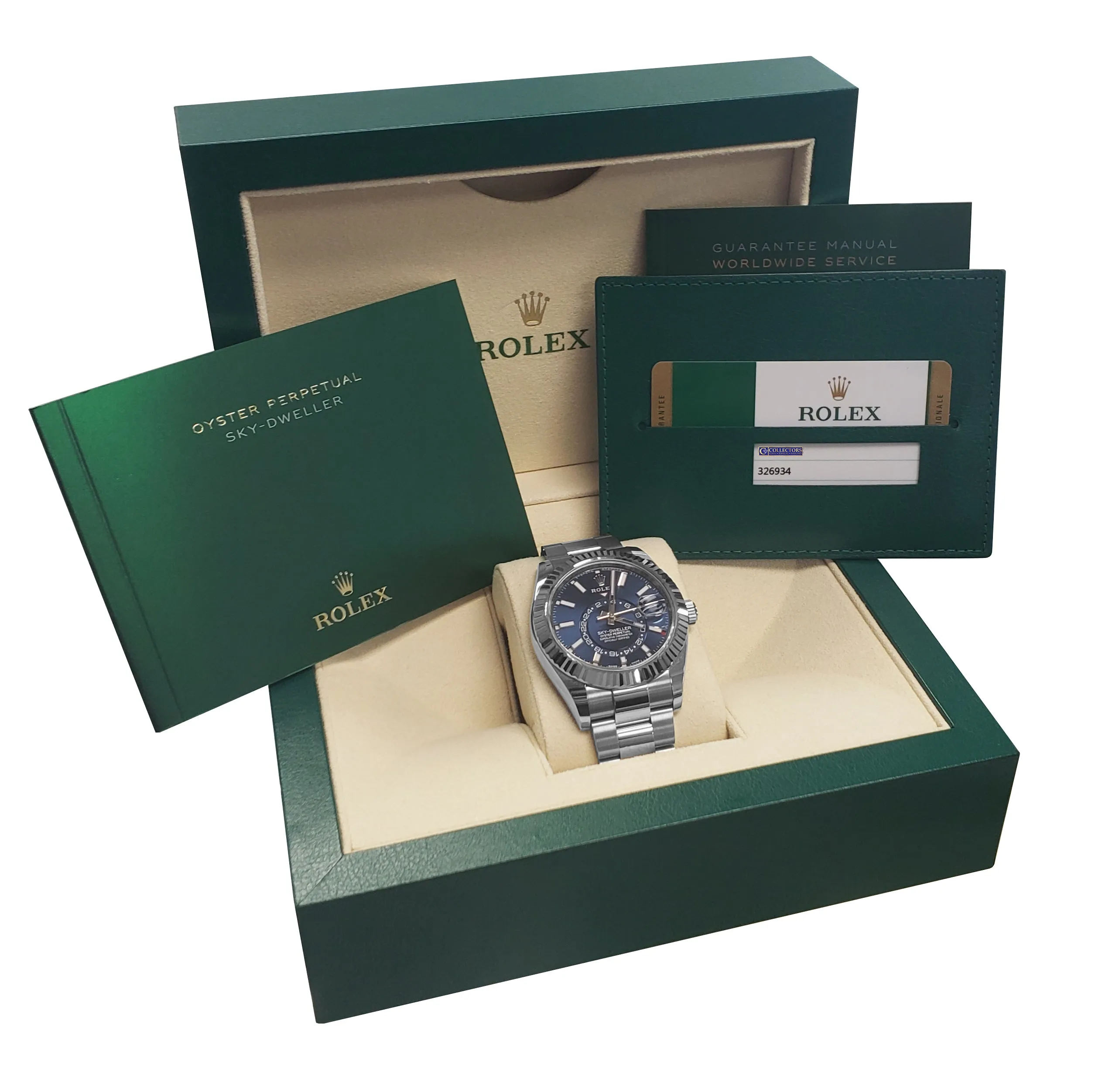 2019 MINT Rolex Sky-Dweller Stainless White Gold BLUE DIAL 42mm Watch 326934