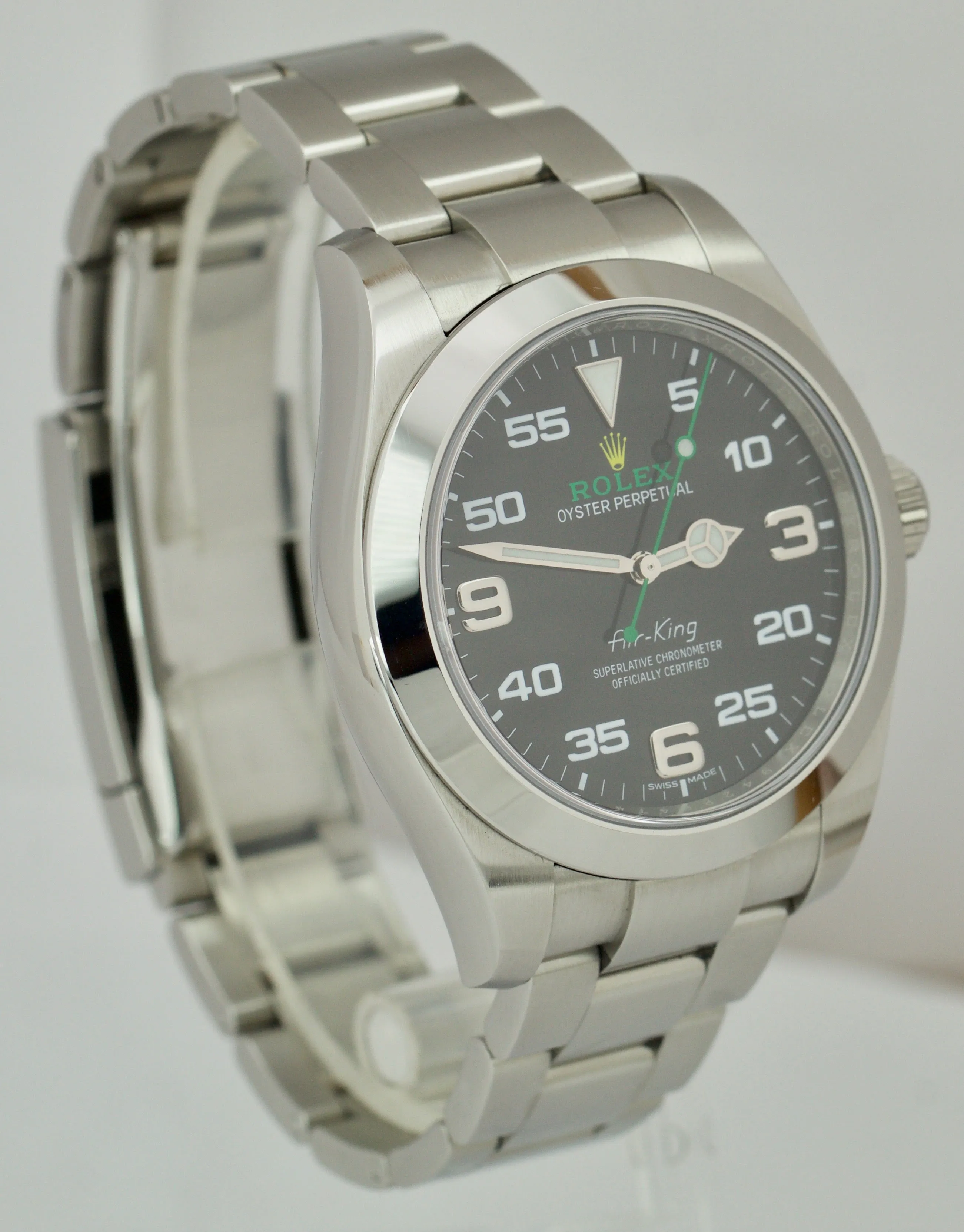 2019 Rolex Air-King 40mm Green Black Stainless Steel Arabic 116900 Watch B P