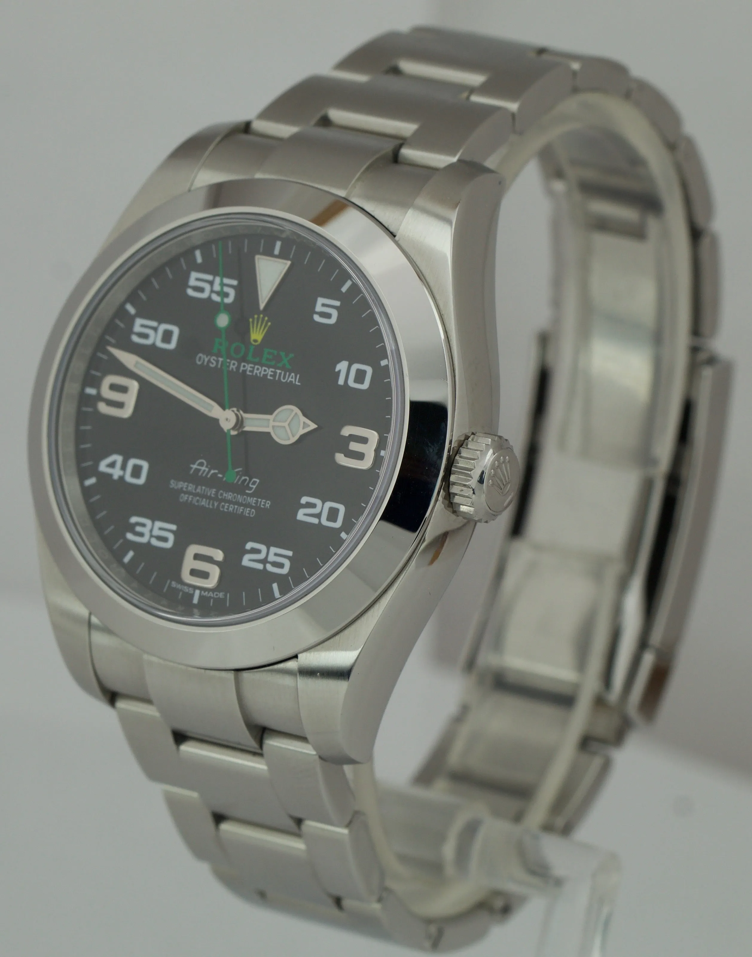 2019 Rolex Air-King 40mm Green Black Stainless Steel Arabic 116900 Watch B P