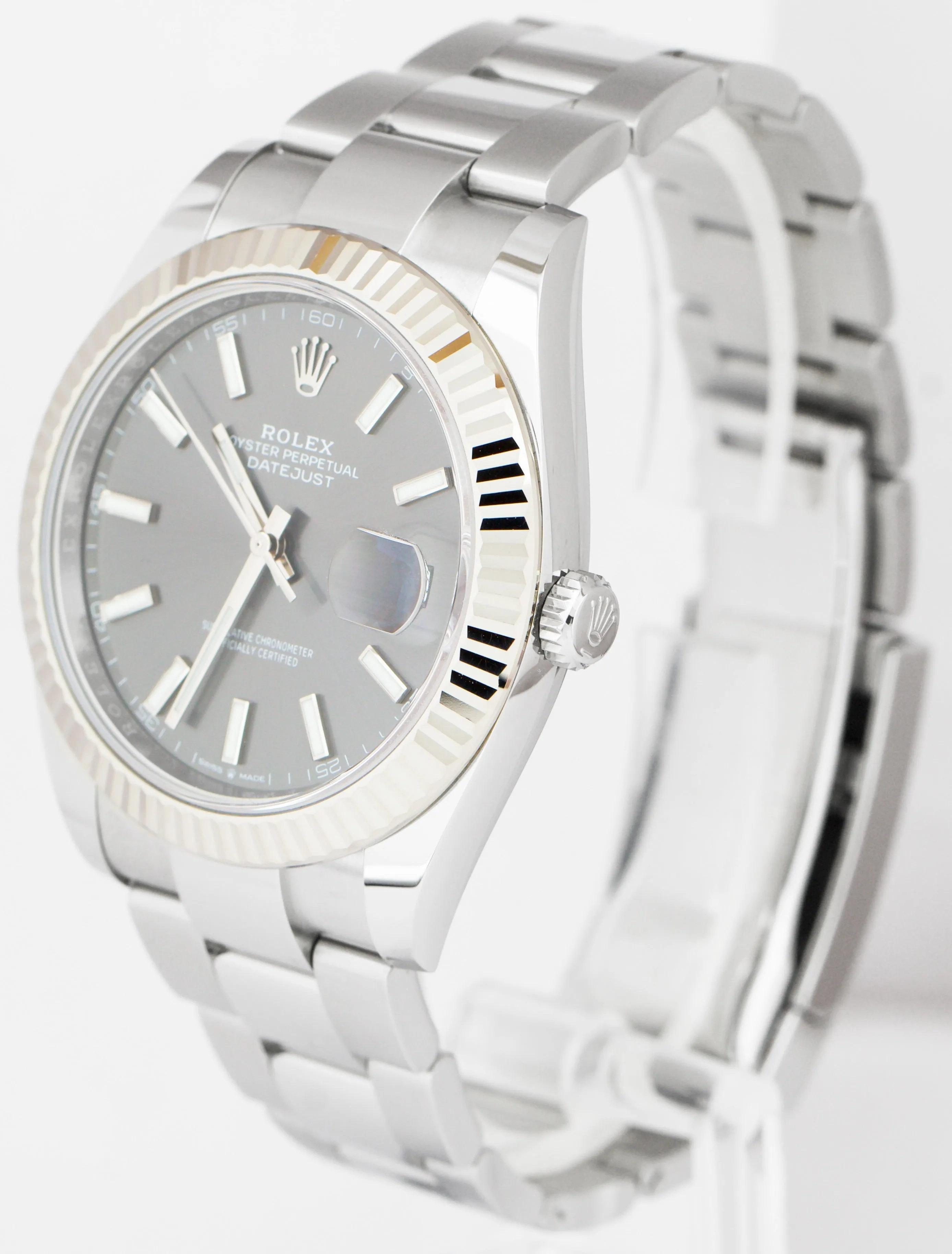 2019 Rolex DateJust Slate Rhodium Stainless Steel 126334 41mm Watch BOX CARD