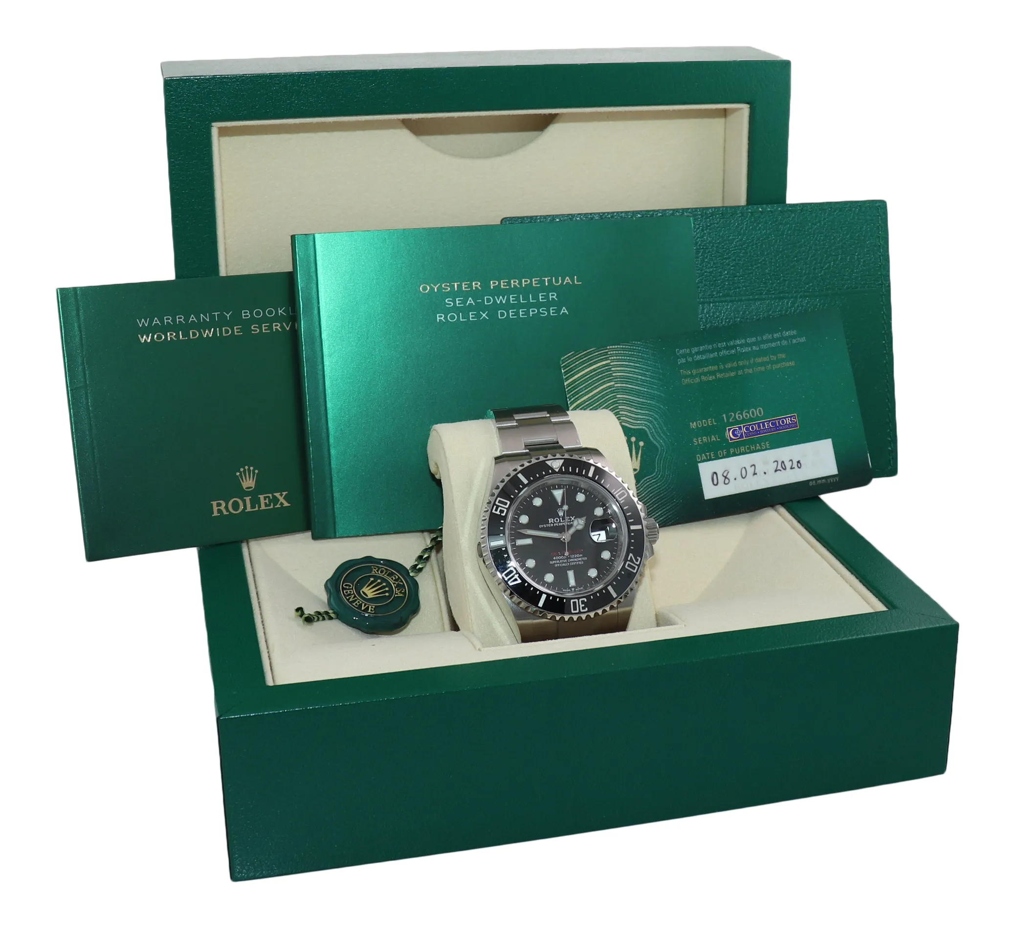 2020 BRAND NEW PAPERS Mark II Rolex Red Sea-Dweller 43mm 126600 Watch Box