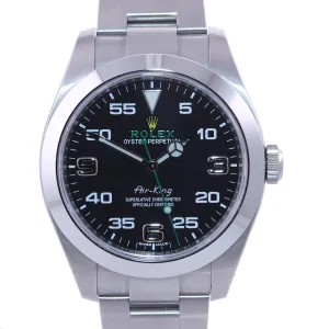 2020 MINT Rolex Air-King 116900 Green Arabic 40mm Steel Watch Box
