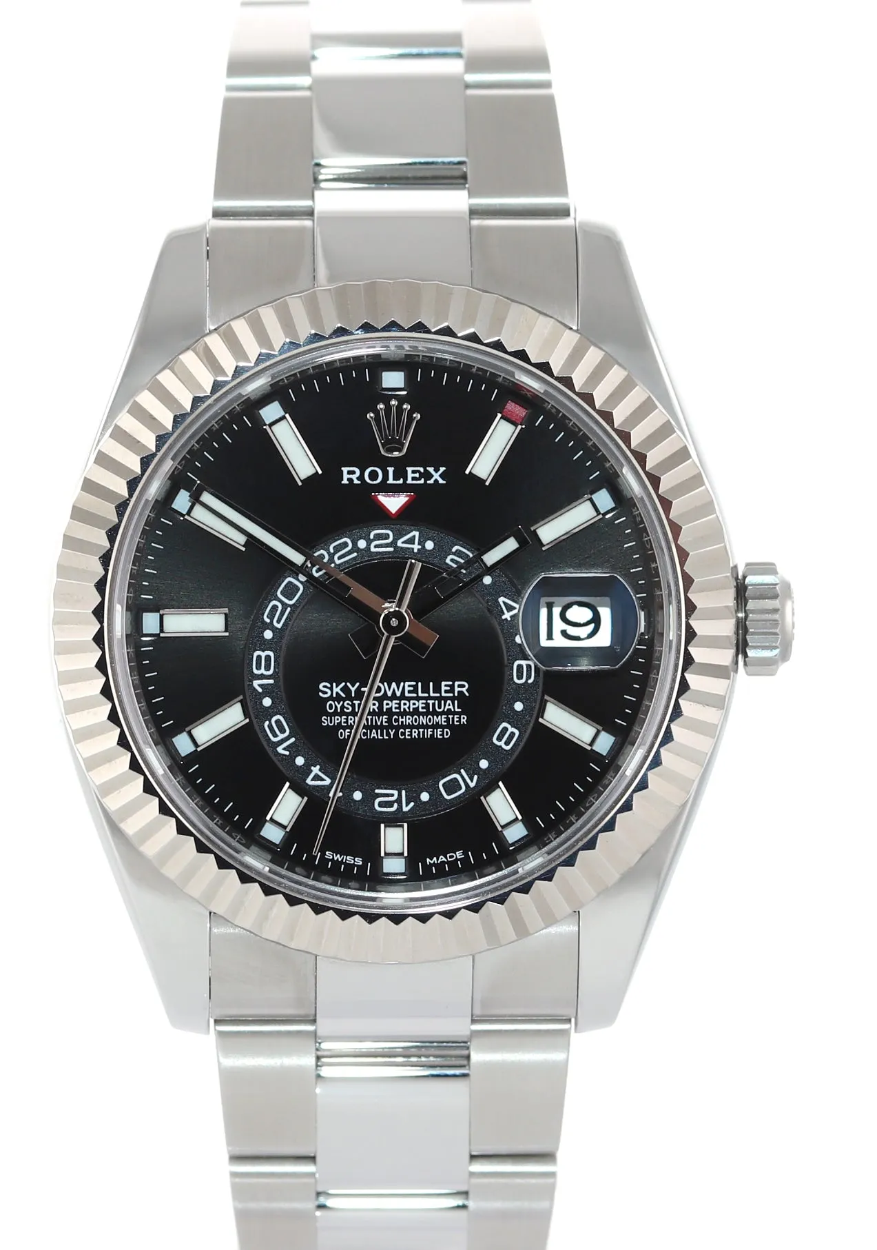 2020 NEW PAPERS Rolex Sky-Dweller Stainless White Gold Black 326934 42mm Watch