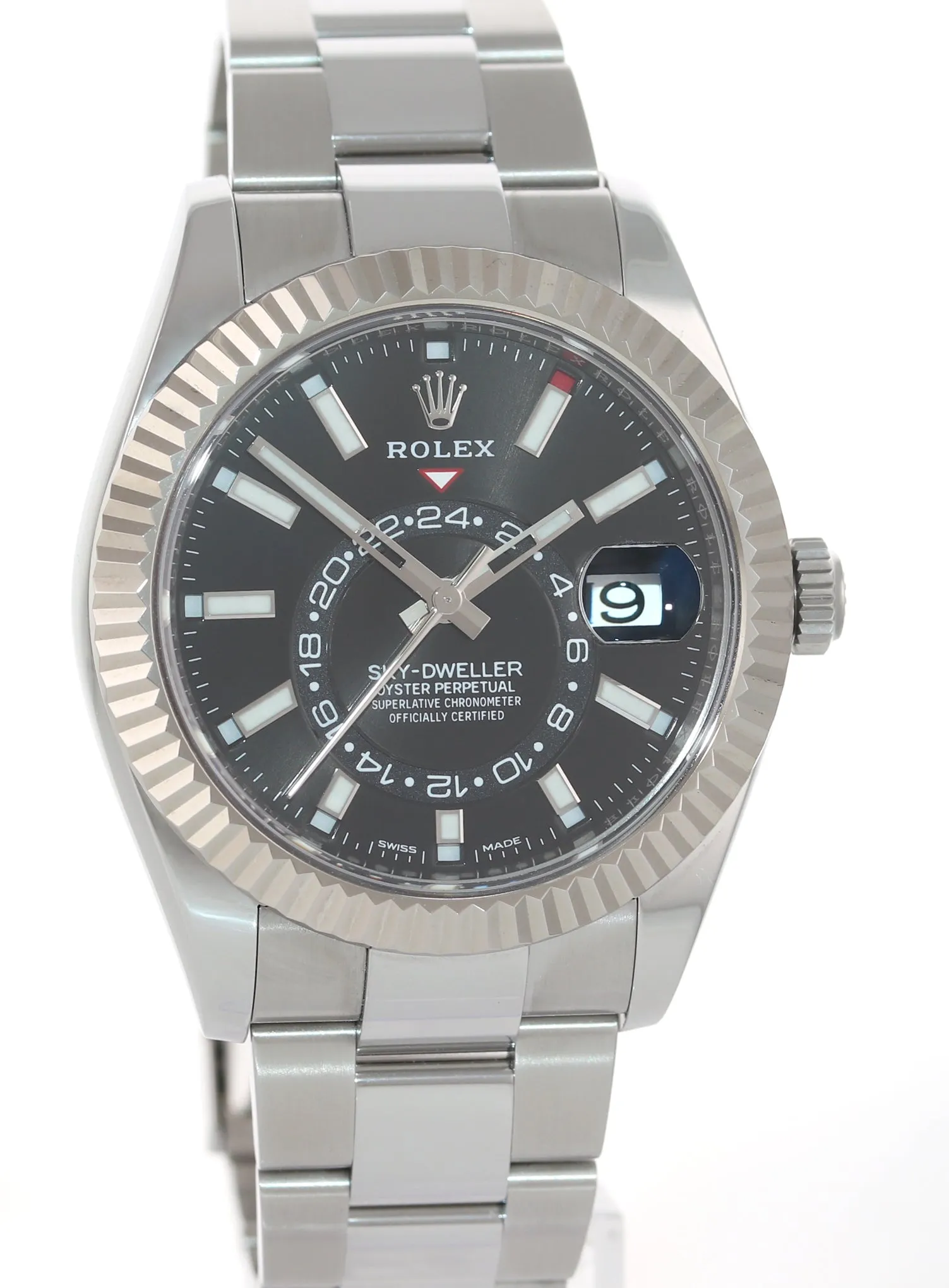 2020 NEW PAPERS Rolex Sky-Dweller Stainless White Gold Black 326934 42mm Watch