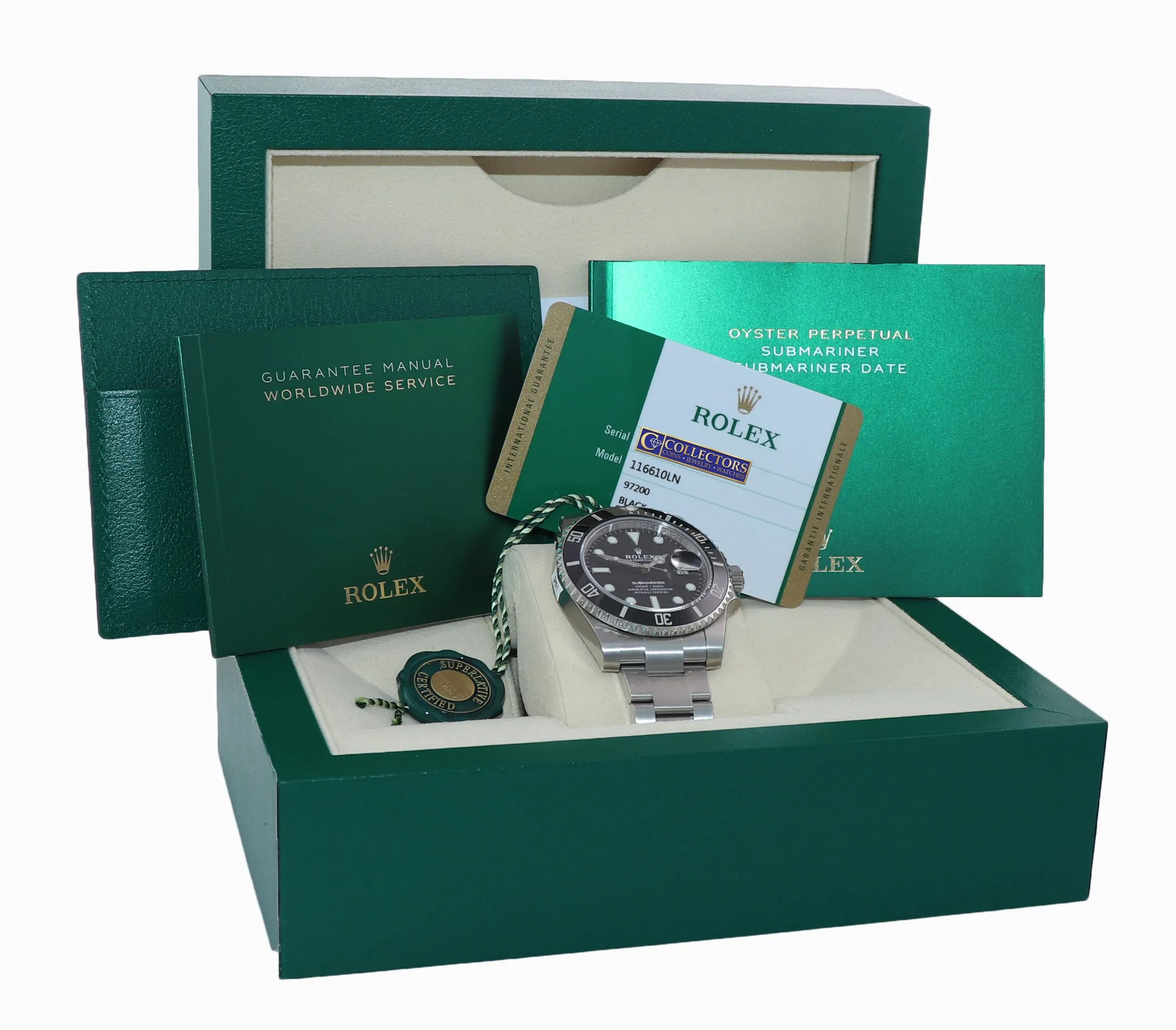 2020 NEW STICKERS PAPERS Rolex Submariner 116610 Steel Black Ceramic Watch Box