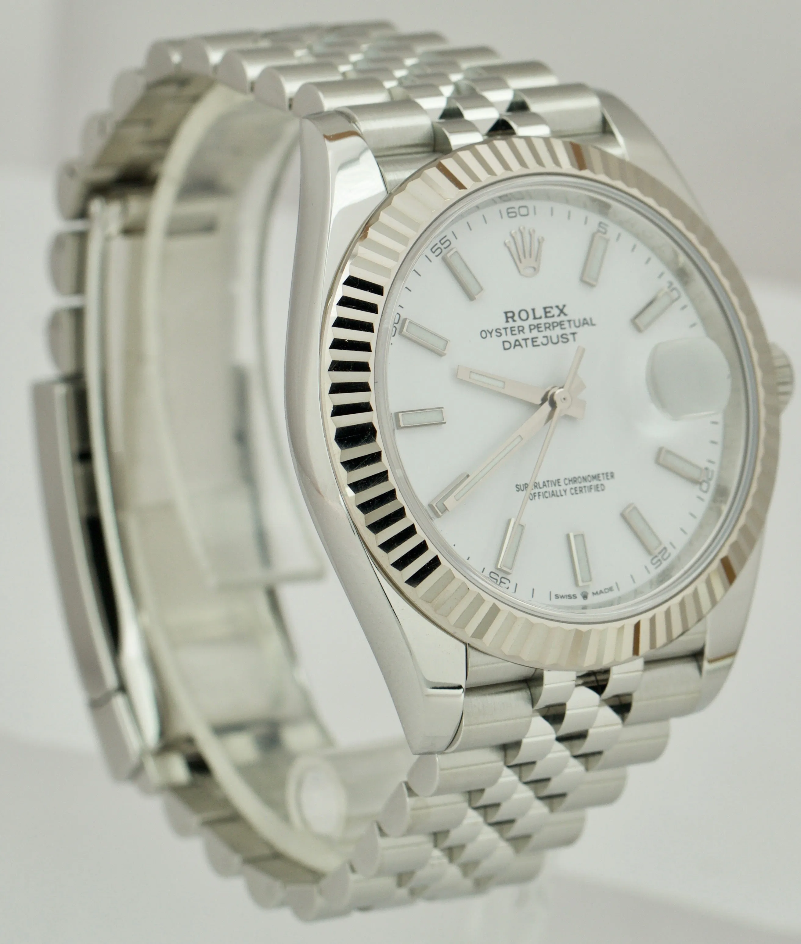 2020 Rolex DateJust 41 126334 White Stainless Steel Jubilee 41mm Swiss Watch