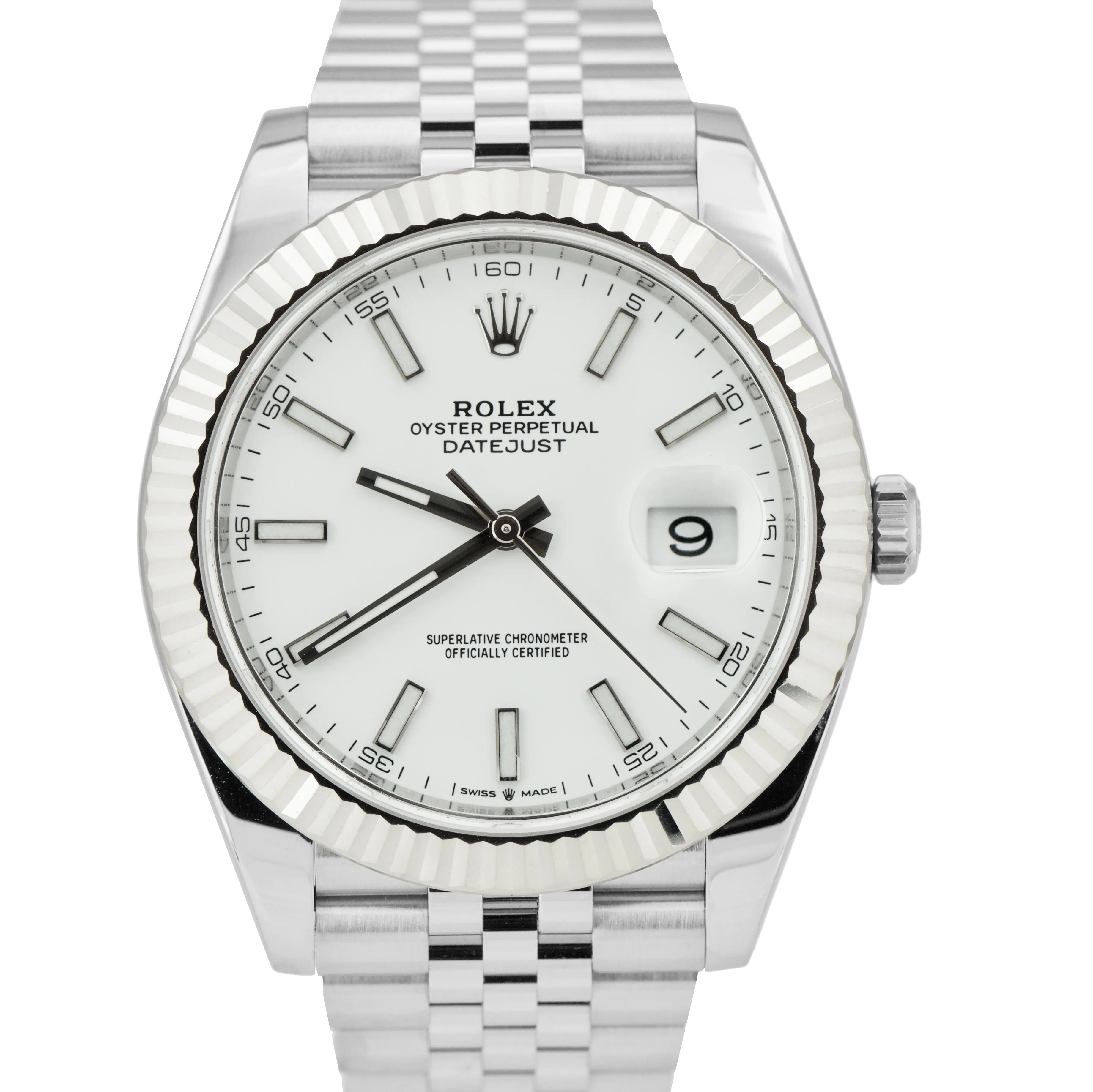 2020 Rolex DateJust 41 126334 White Stainless Steel Jubilee 41mm Swiss Watch