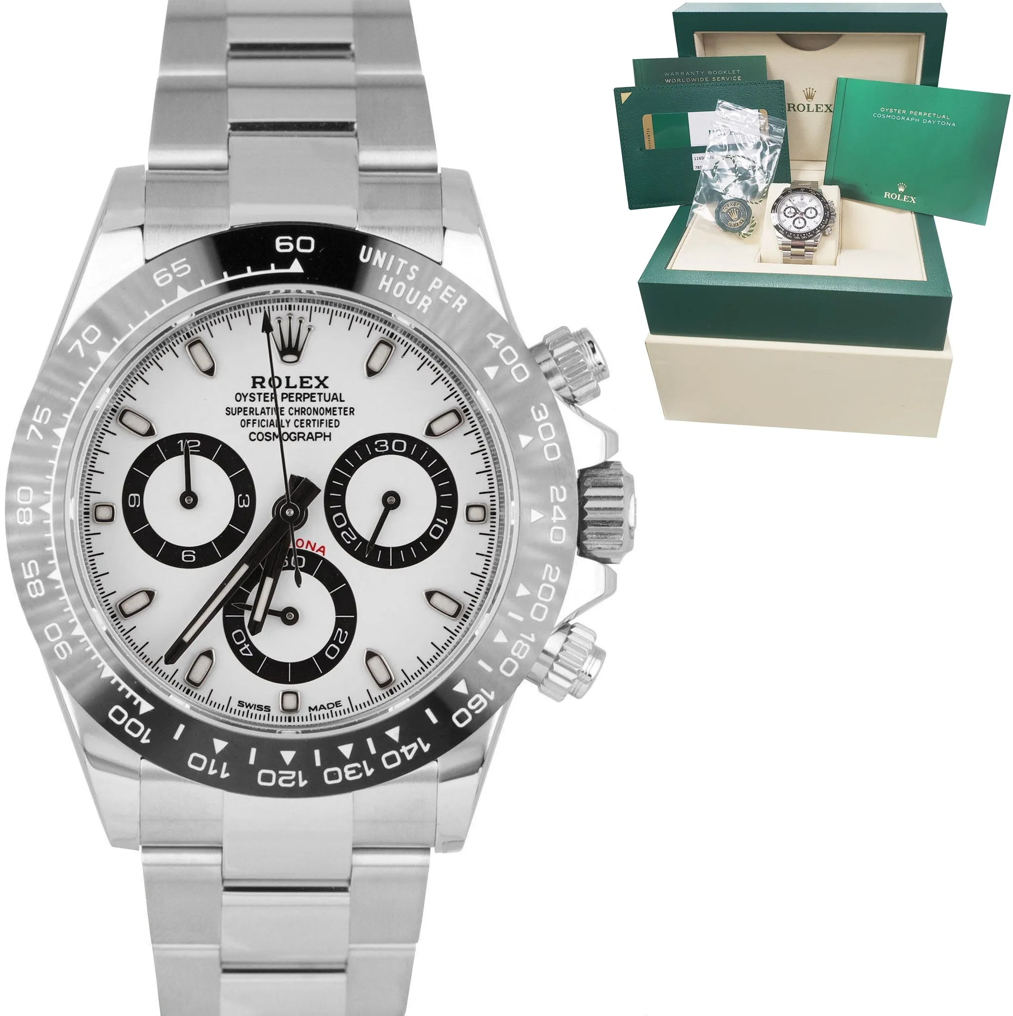 2020 UNWORN Rolex Daytona Cosmograph PANDA Ceramic White 40mm Watch 116500 LN