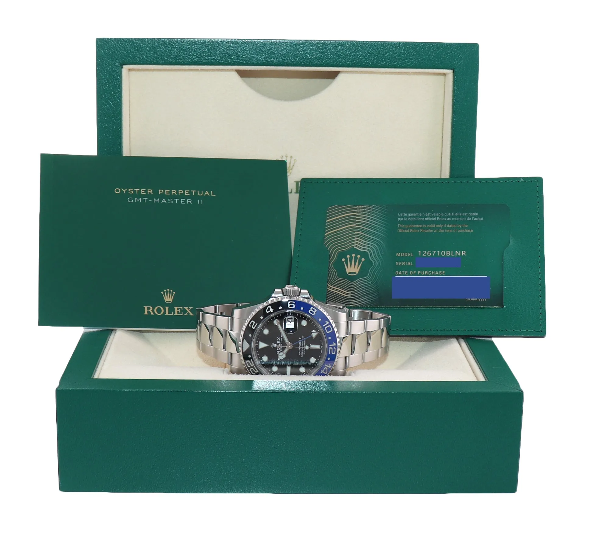 2022 NEW PAPERS Rolex 126710 GMT Master Batman Black Blue Oyster Ceramic Watch