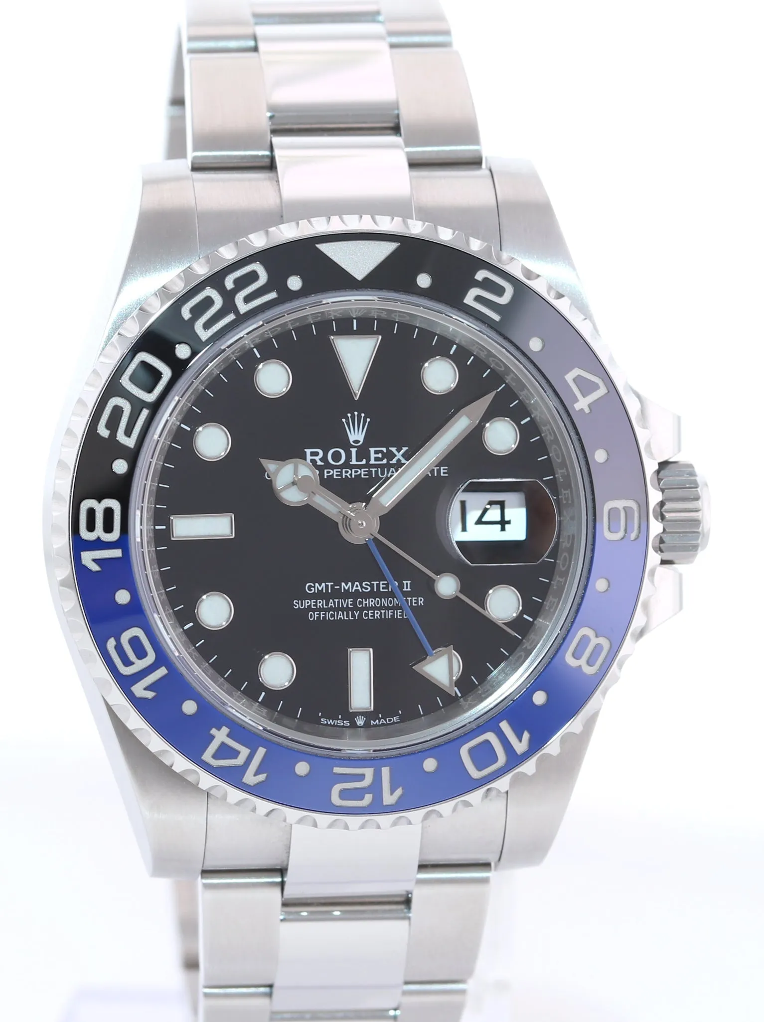 2022 NEW PAPERS Rolex 126710 GMT Master Batman Black Blue Oyster Ceramic Watch