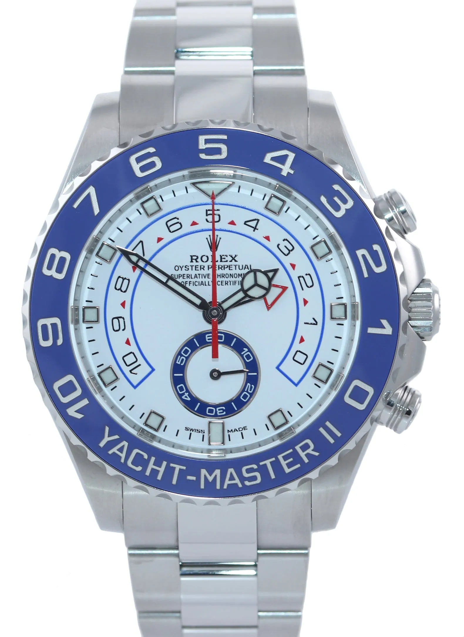 2023 MINT Rolex Yacht-Master 2 NEW MERC HANDS Steel Blue 116680 Watch Box
