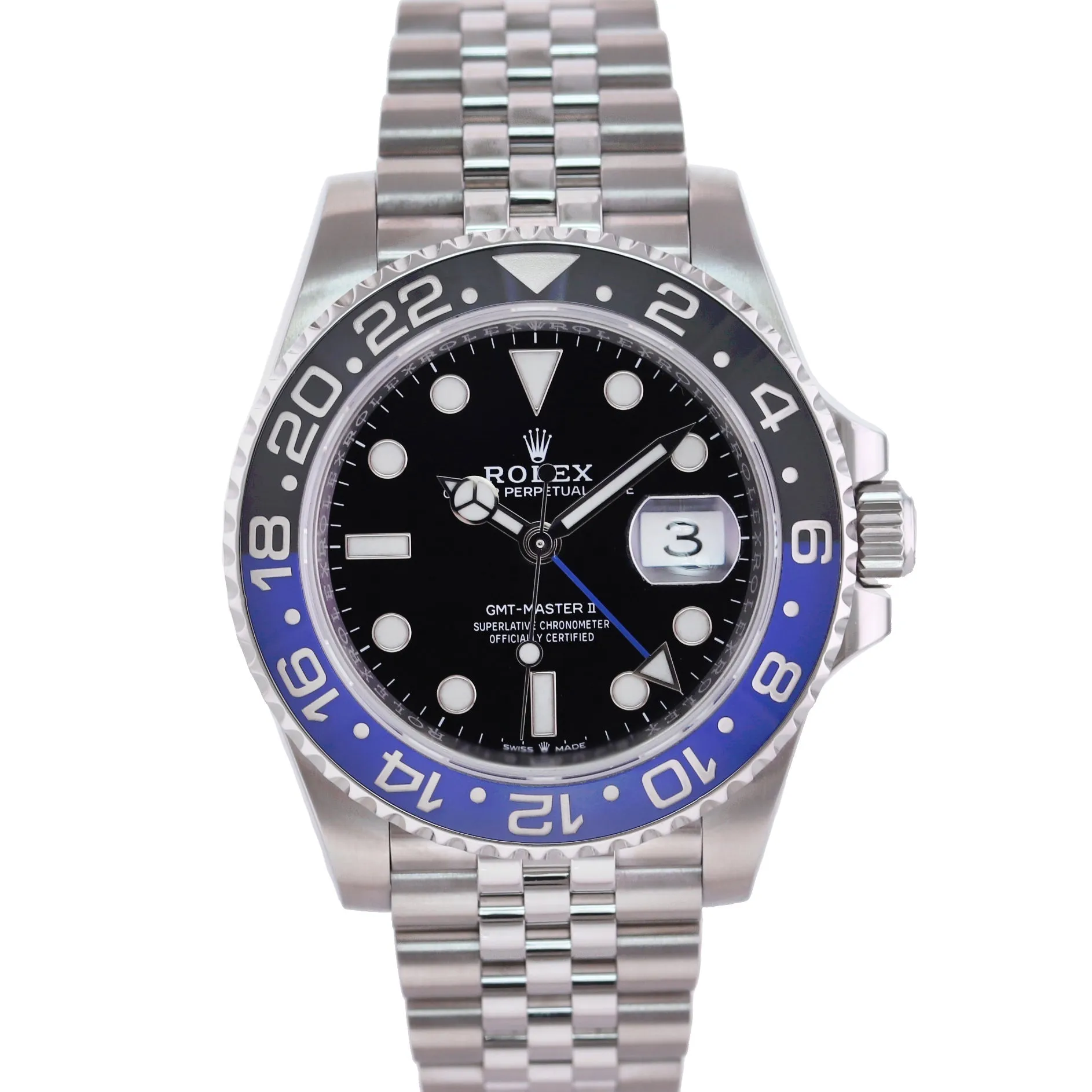 2023 NEW Rolex GMT Master II Batman Blue Jubilee Ceramic 126710BLNR Watch Box